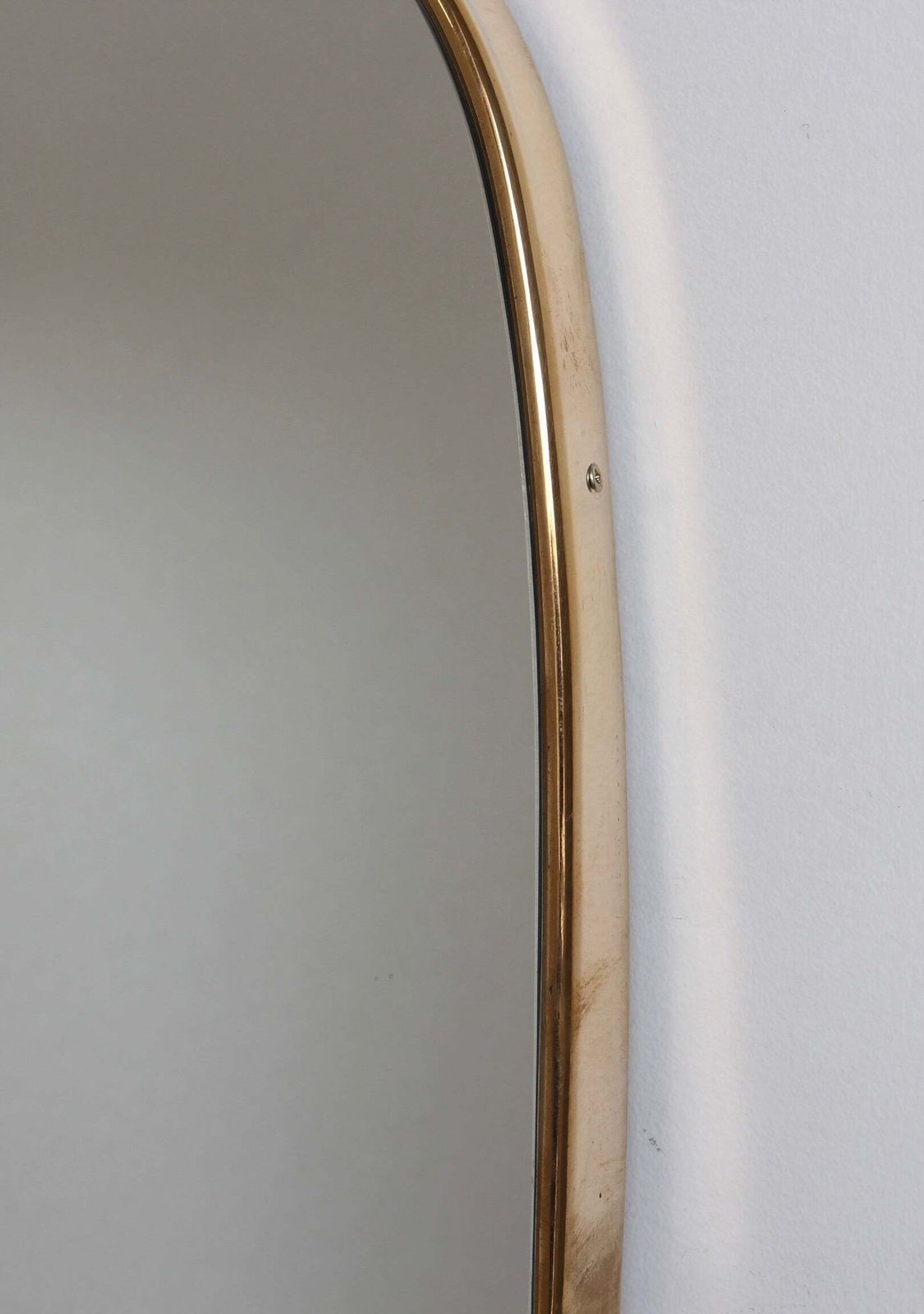 Mid Century Italian Wall Mirror With Brass Frame (Circa 1960s) photo vinterior