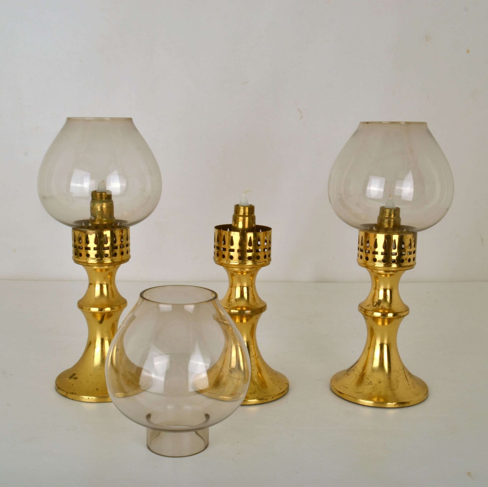Scandinavian Brass Lanterns Candle Holders For In Or Outdoors photo for sale