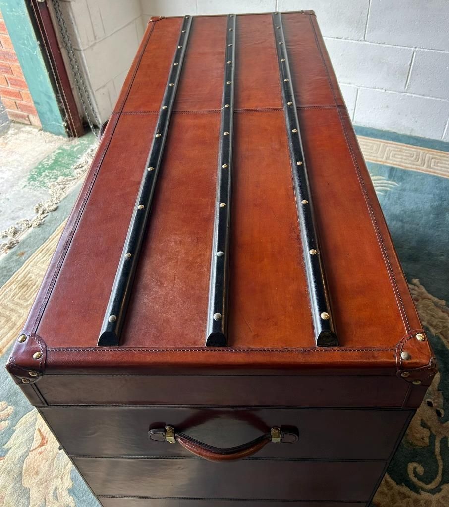 Antique Style Leather Campaign Furniture Desk Or Dressing Table & Stool photo Furniture
