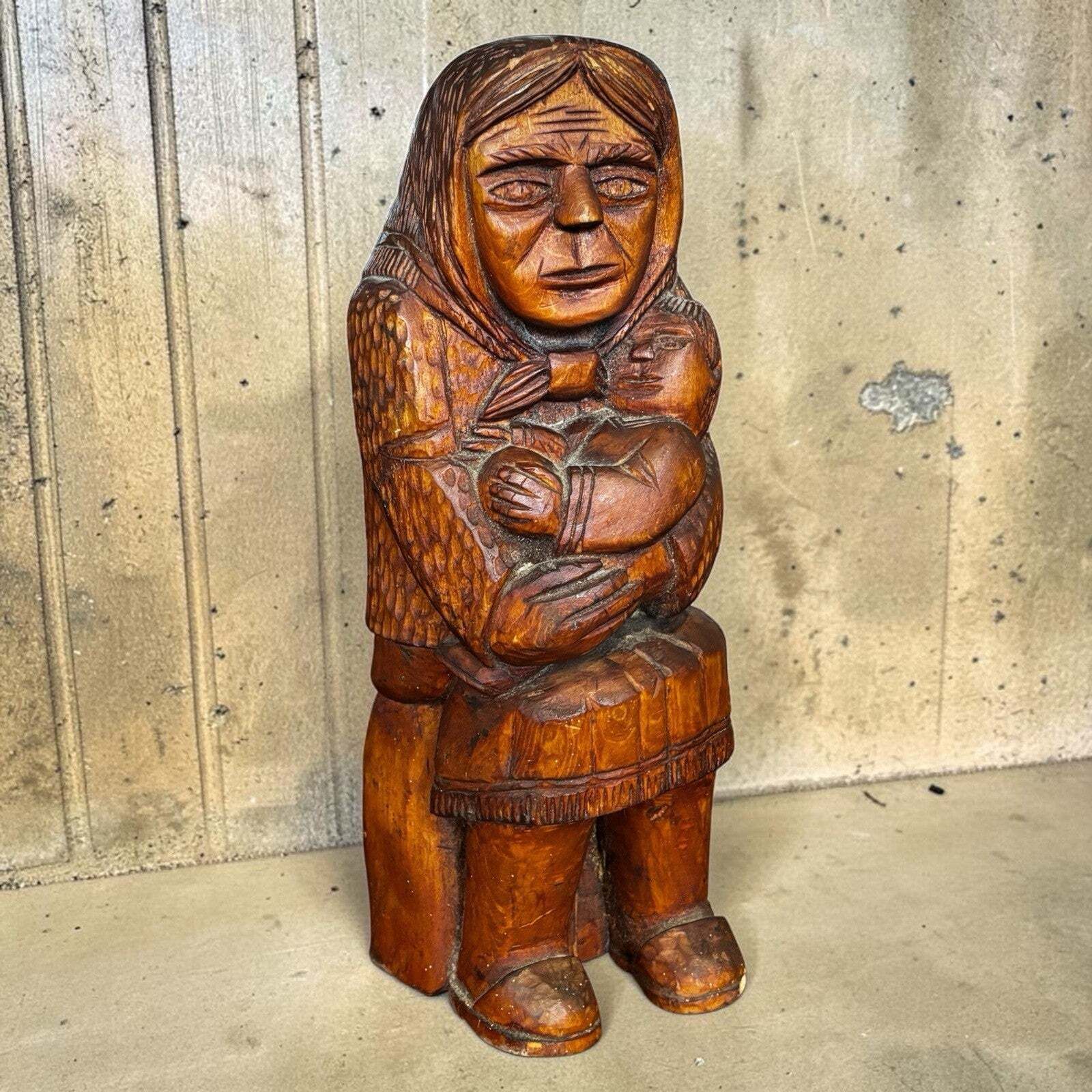 Large Carved Wooden Polish Folk Art By Jerzy Surfyk Signed & Dated 1978