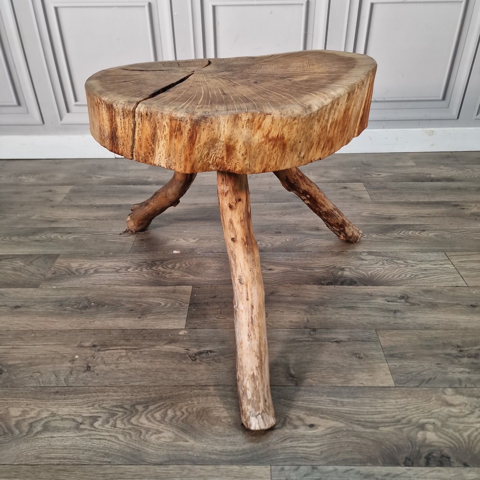 Rustic Tree Coffee Table Solid Hardwood Live Edge Trunk Root Branch Base Wood photo 140.0