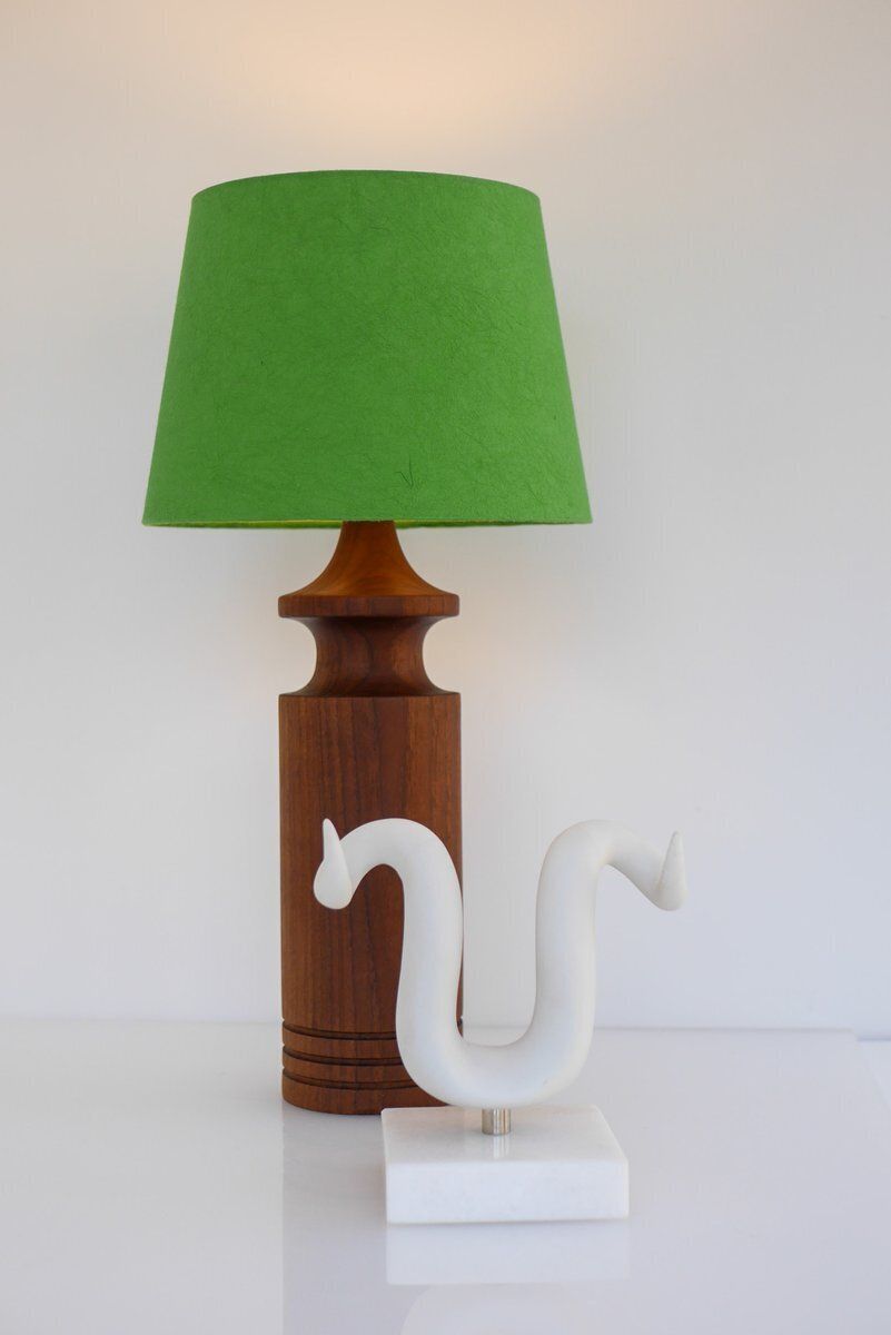 Grote Mid Century Modern Deense Teakhouten Tafellamp photo buy