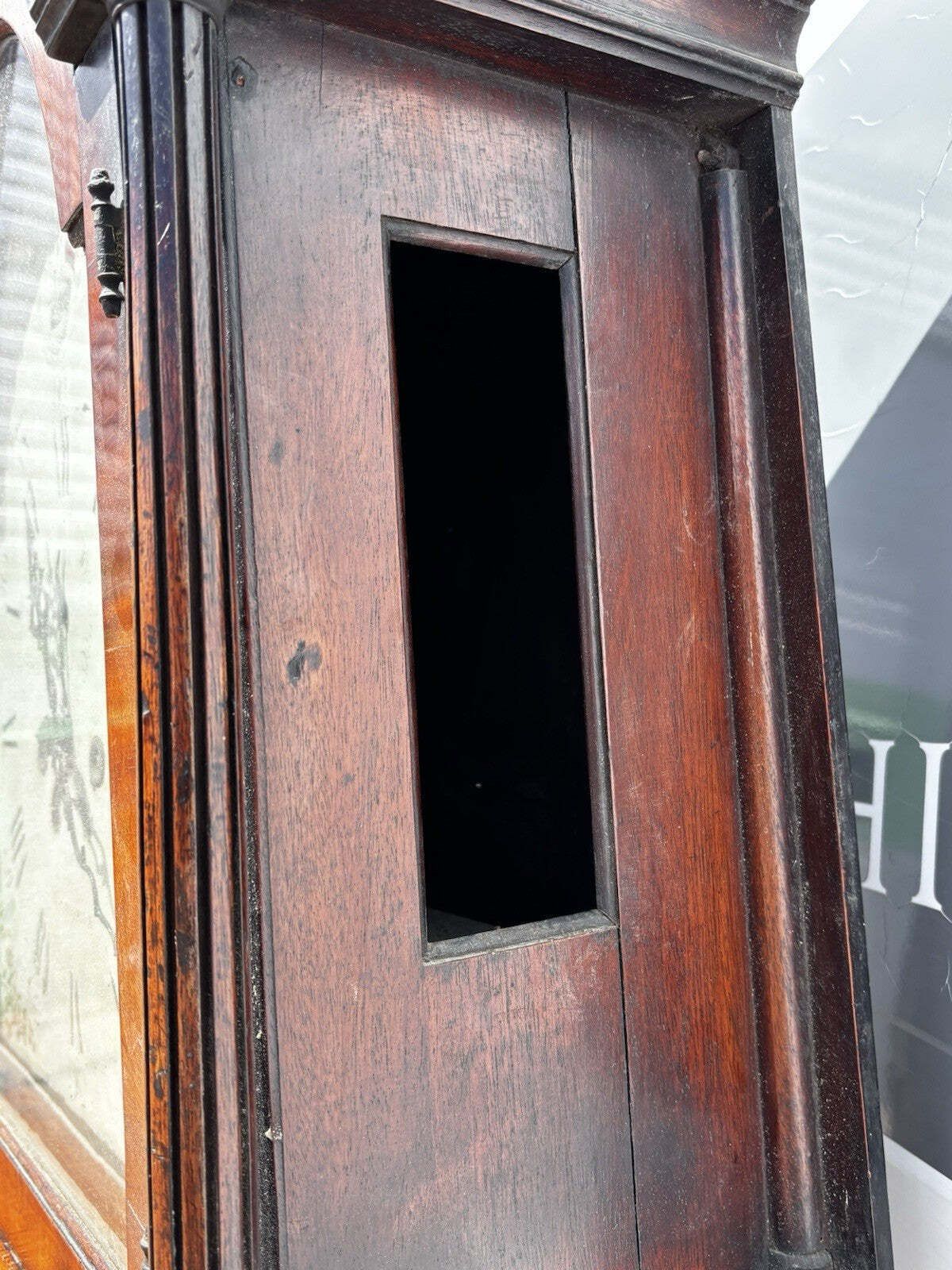photo buy Georgian Mahogany Canterbury Longcase Clock, Painted Face With Maritime Theme