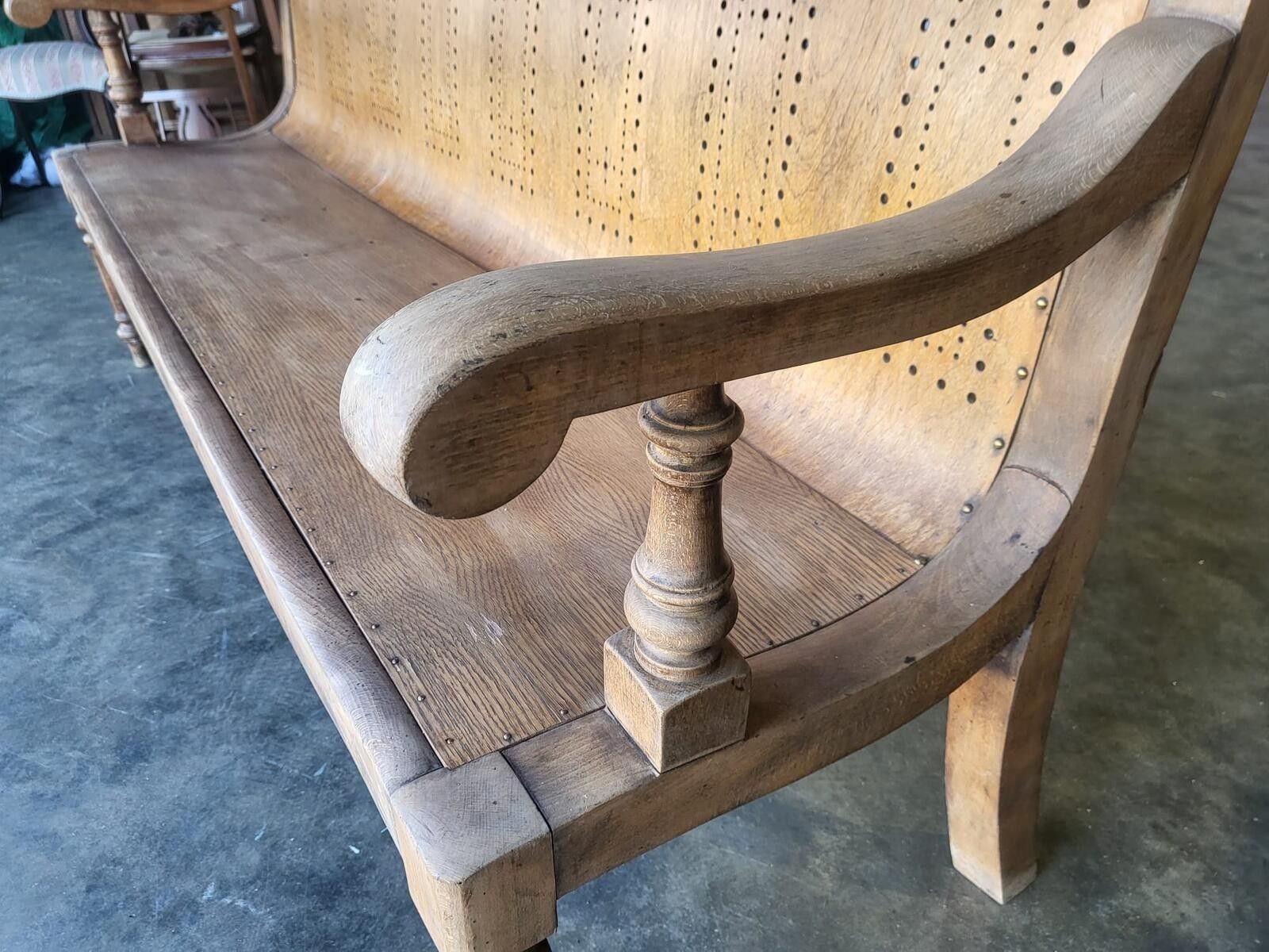 Antique Arts And Crafts Bentwood Church Pub Bench Seat photo for sale