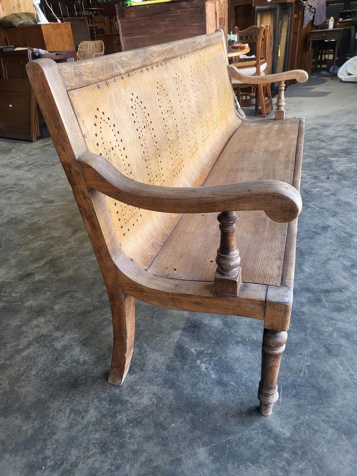 Antique Arts And Crafts Bentwood Church Pub Bench Seat photo 495.0