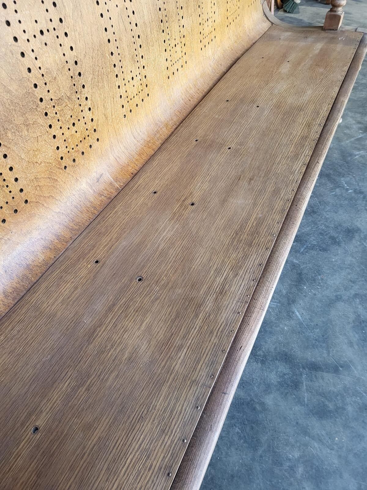 495.0 Antique Arts And Crafts Bentwood Church Pub Bench Seat photo