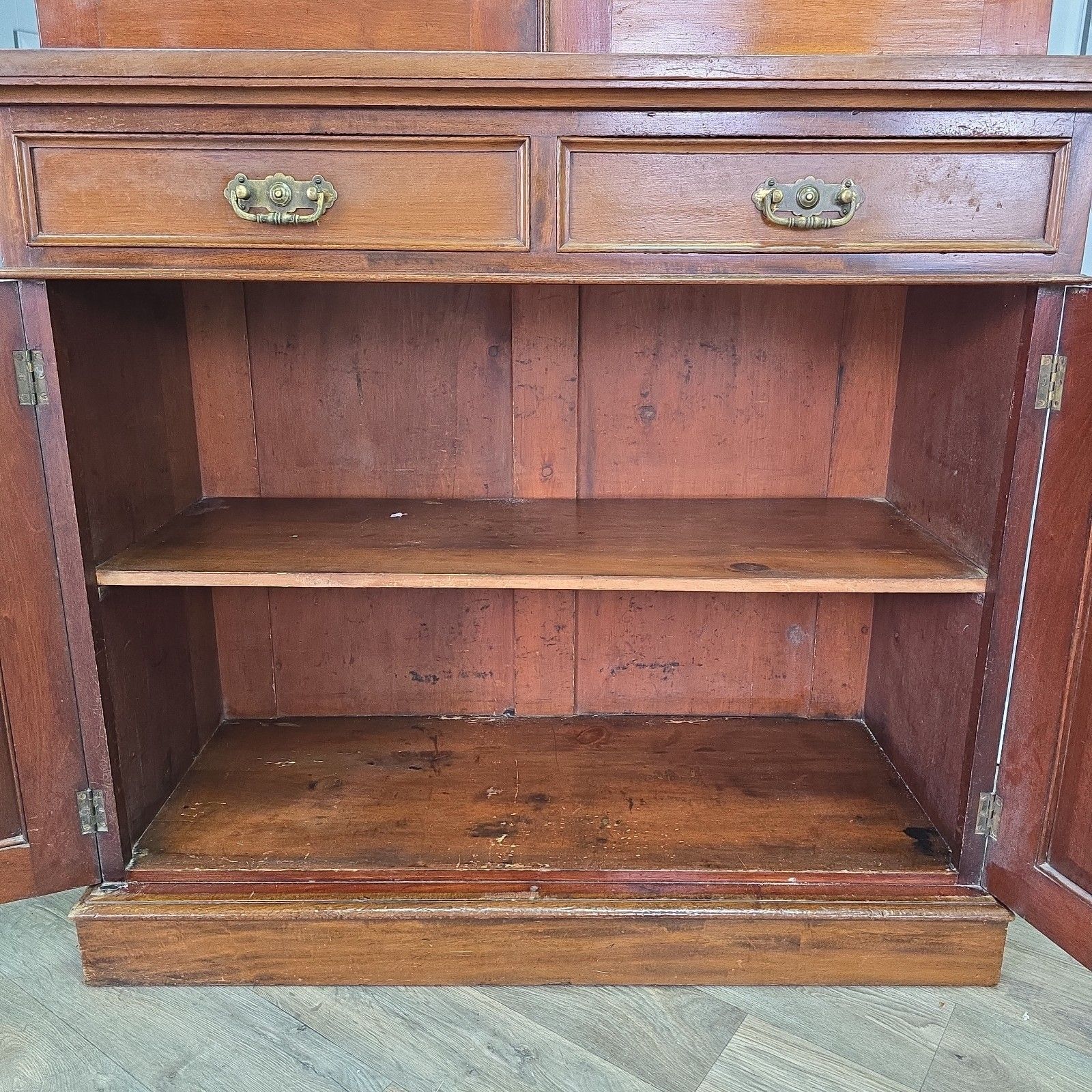 photo furniture Antique Glazed Library Bookcase Cabinet Mahogany Victorian Shelving Cupboard
