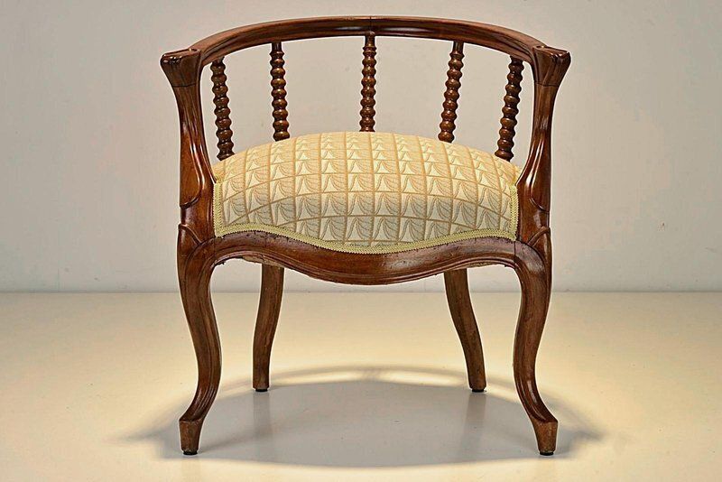 Upholstered Walnut Armchair From Spätbidermeier, Germany, 1870s photo furniture