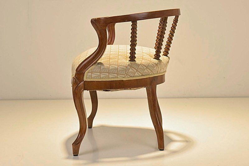Upholstered Walnut Armchair From Spätbidermeier, Germany, 1870s photo for sale