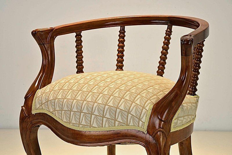 1690.0 Upholstered Walnut Armchair From Spätbidermeier, Germany, 1870s photo