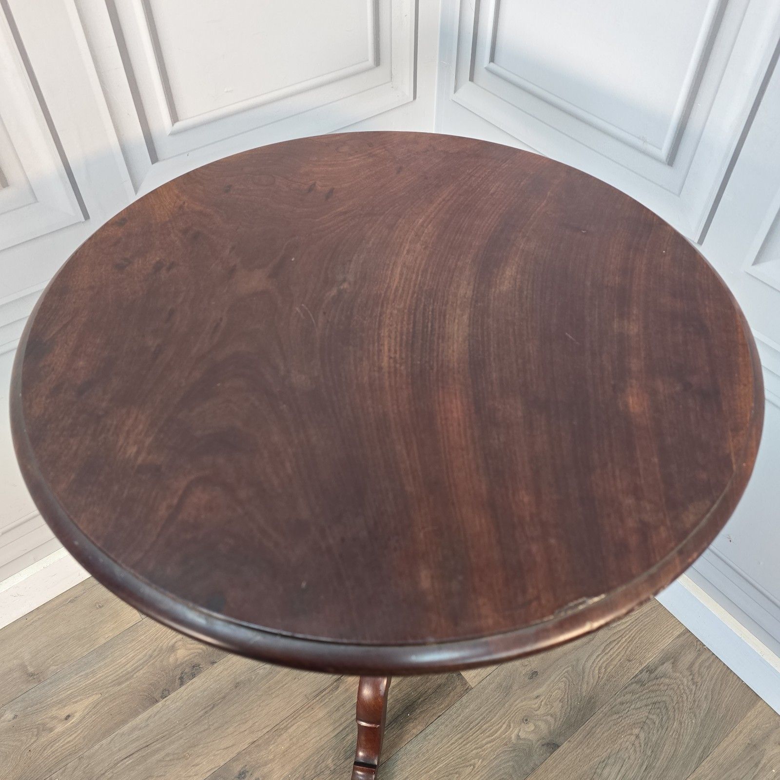 Antique Tilt Top Table Wine Side Mahogany Occasional Tripod Turned Wood Table photo 230.0