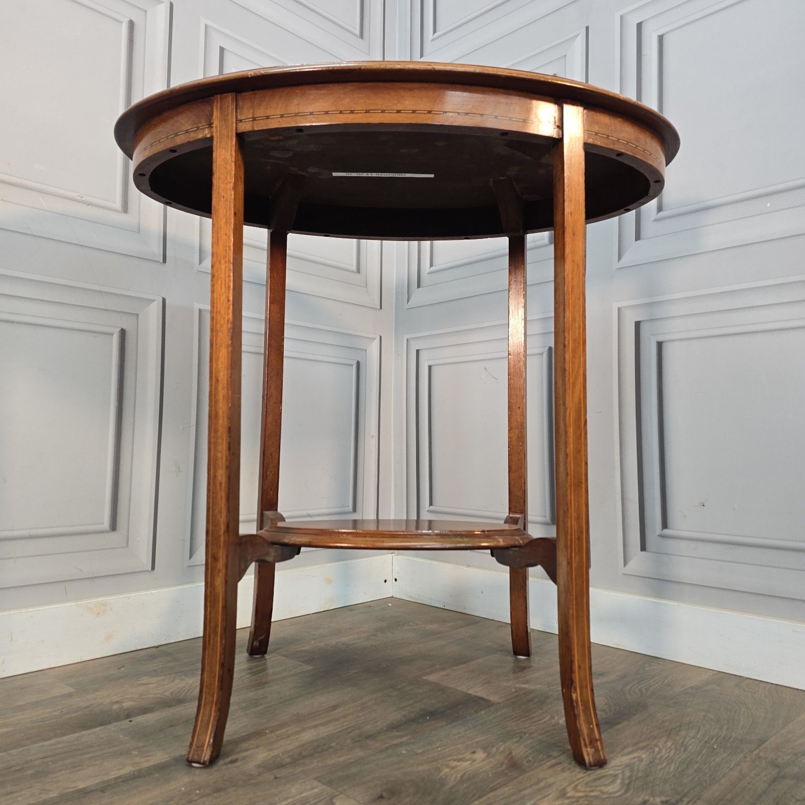 Antique Oval Occasional Table Mahogany Solid Wooden Inlaid Lamp Hall Edwardian photo Furniture