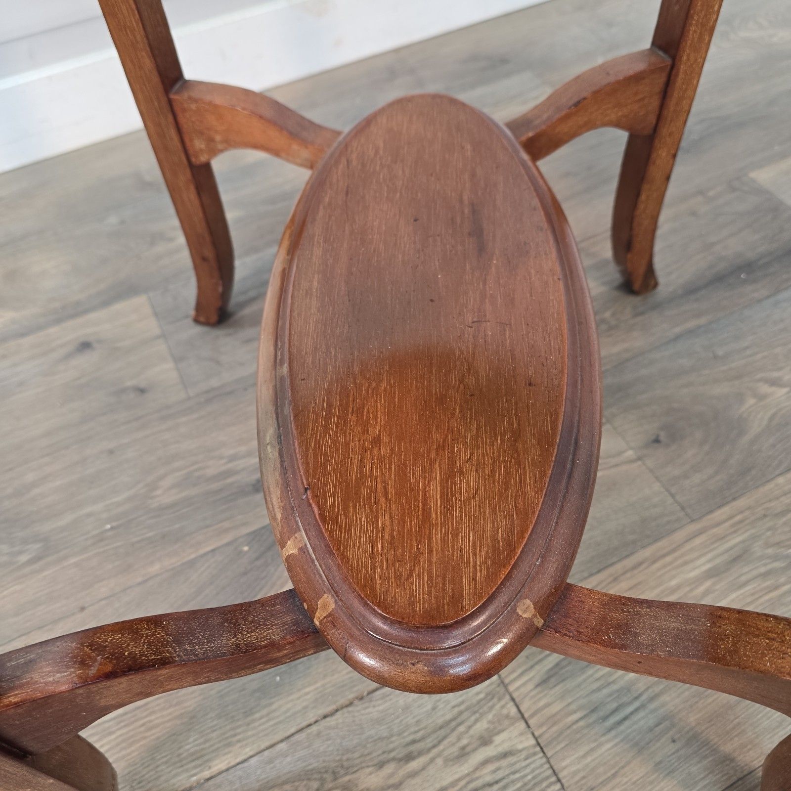 170.0 Antique Oval Occasional Table Mahogany Solid Wooden Inlaid Lamp Hall Edwardian photo