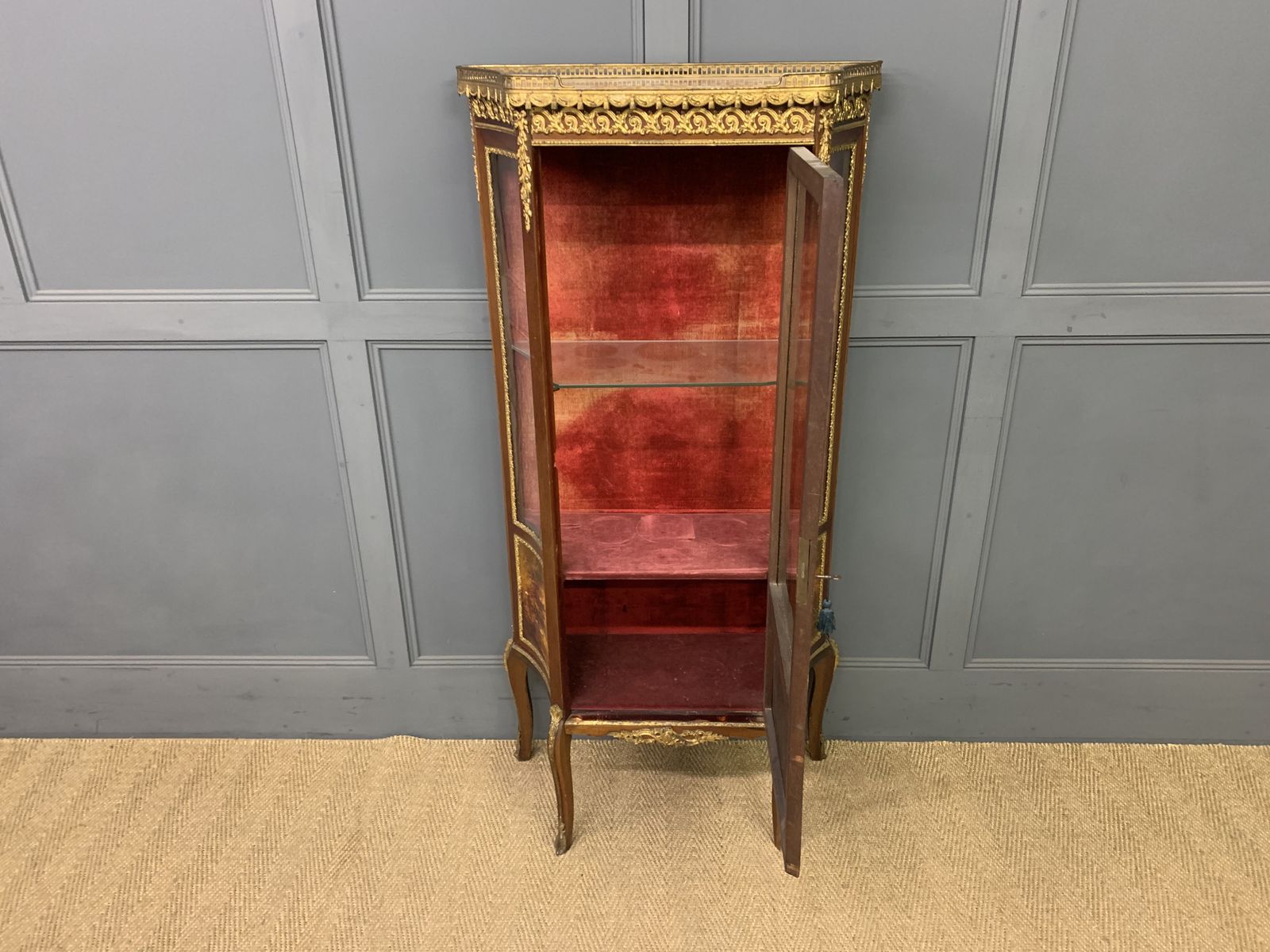 photo furniture French Vernis Martin Mahogany Vitrine