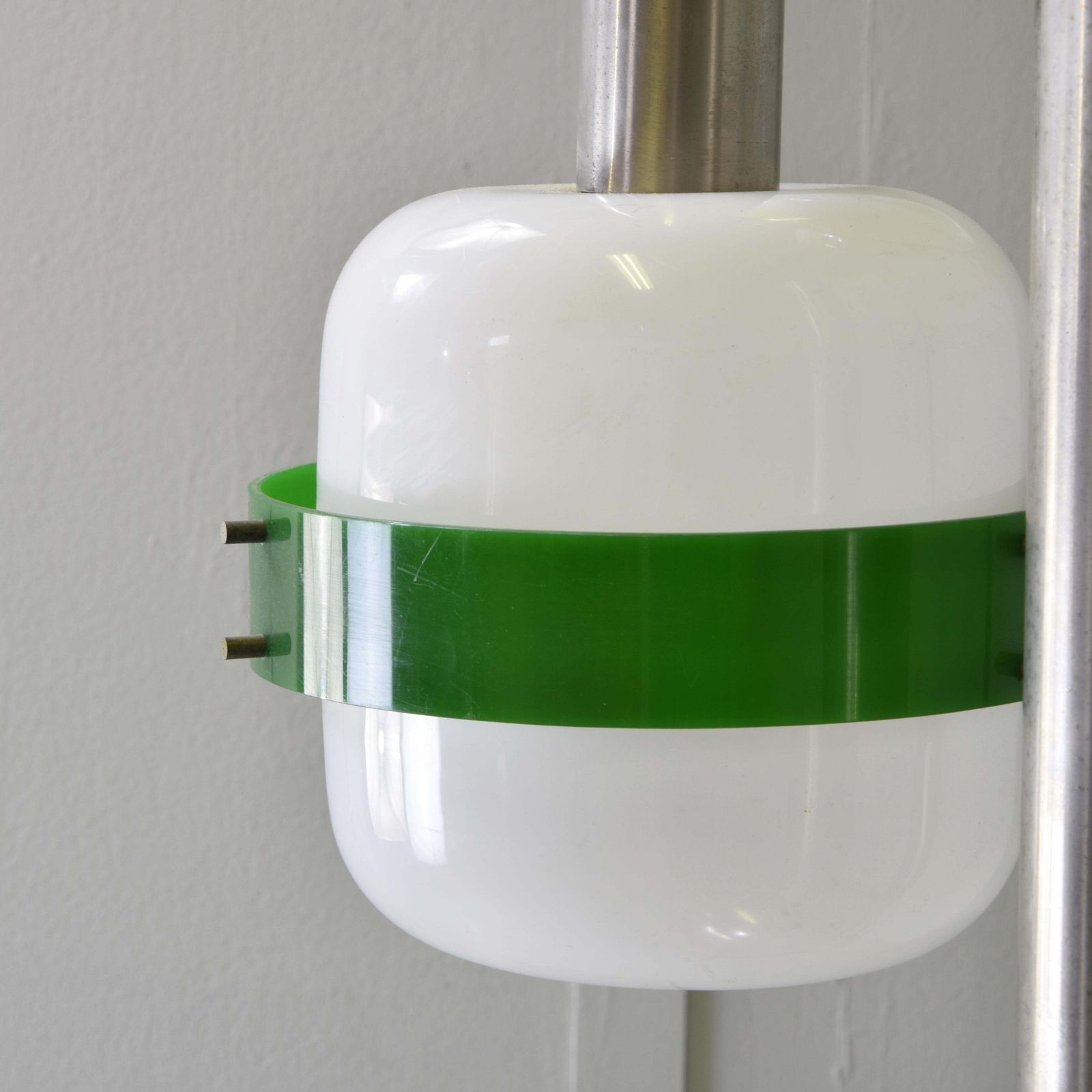Lighting Stilnovo Style Pendant Light Five White Plexiglass Elements 1967 photo