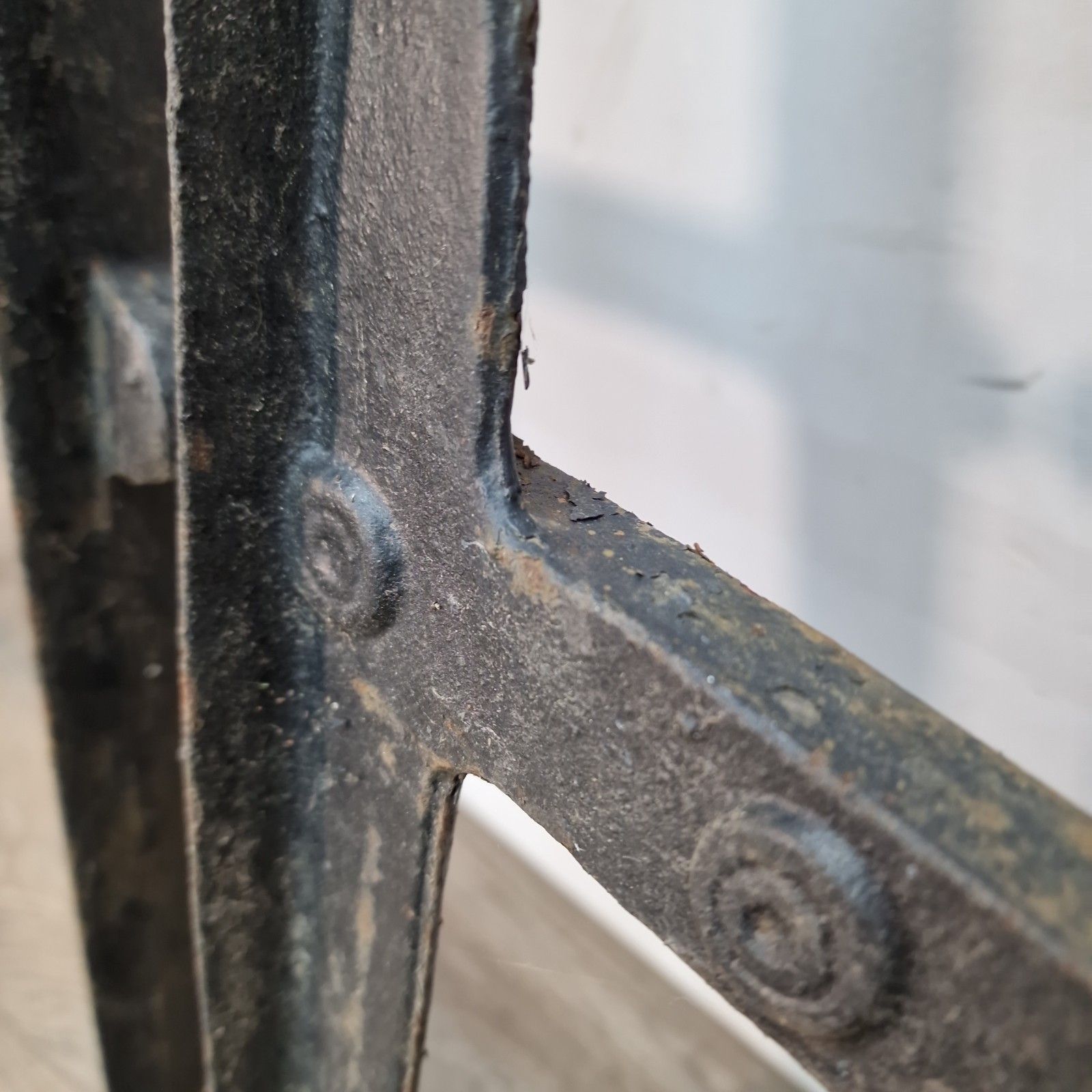 photo vintage Pair Vintage Cast Iron Bench Ends Victorian Style Garden Seat Supports Frames