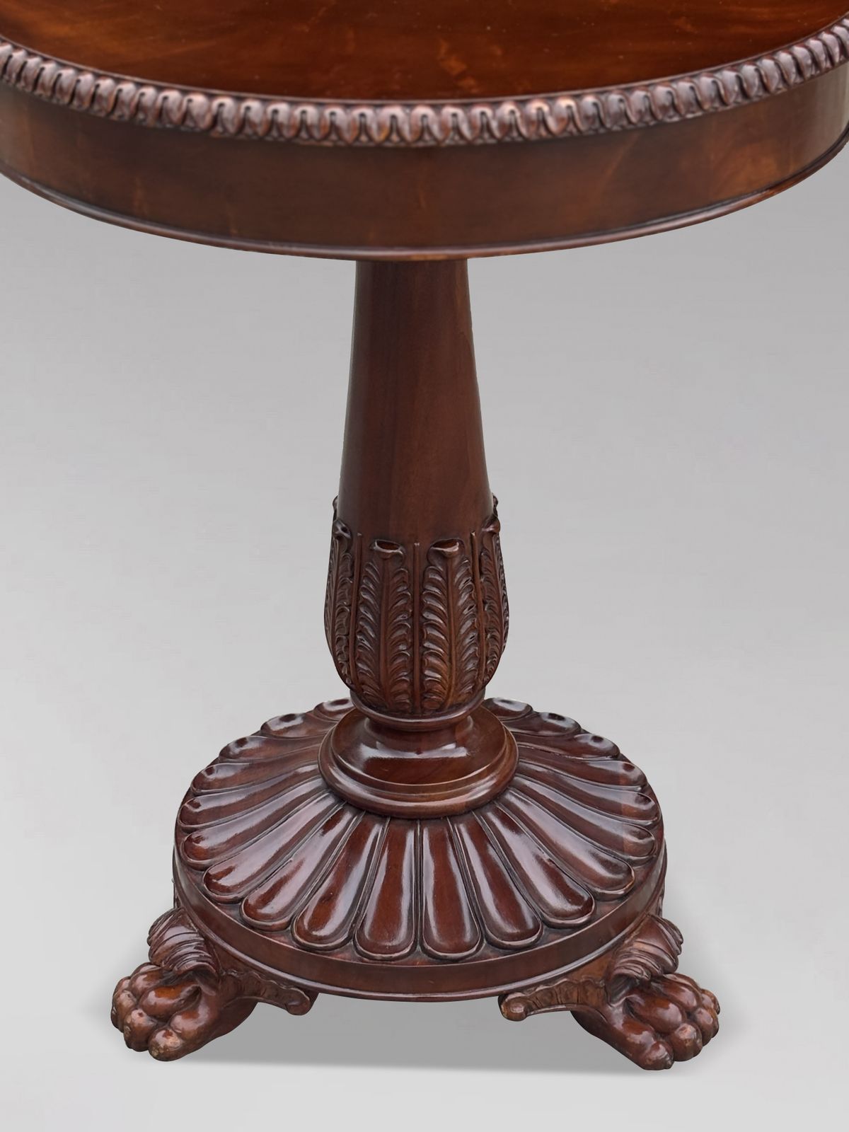 Ralph Lauren Carved Walnut Circular Tripod Table photo furniture