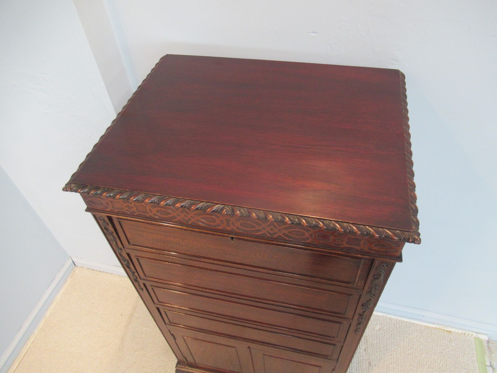 A 1920s   Mahogany  Music Or File Cabinet photo vintage