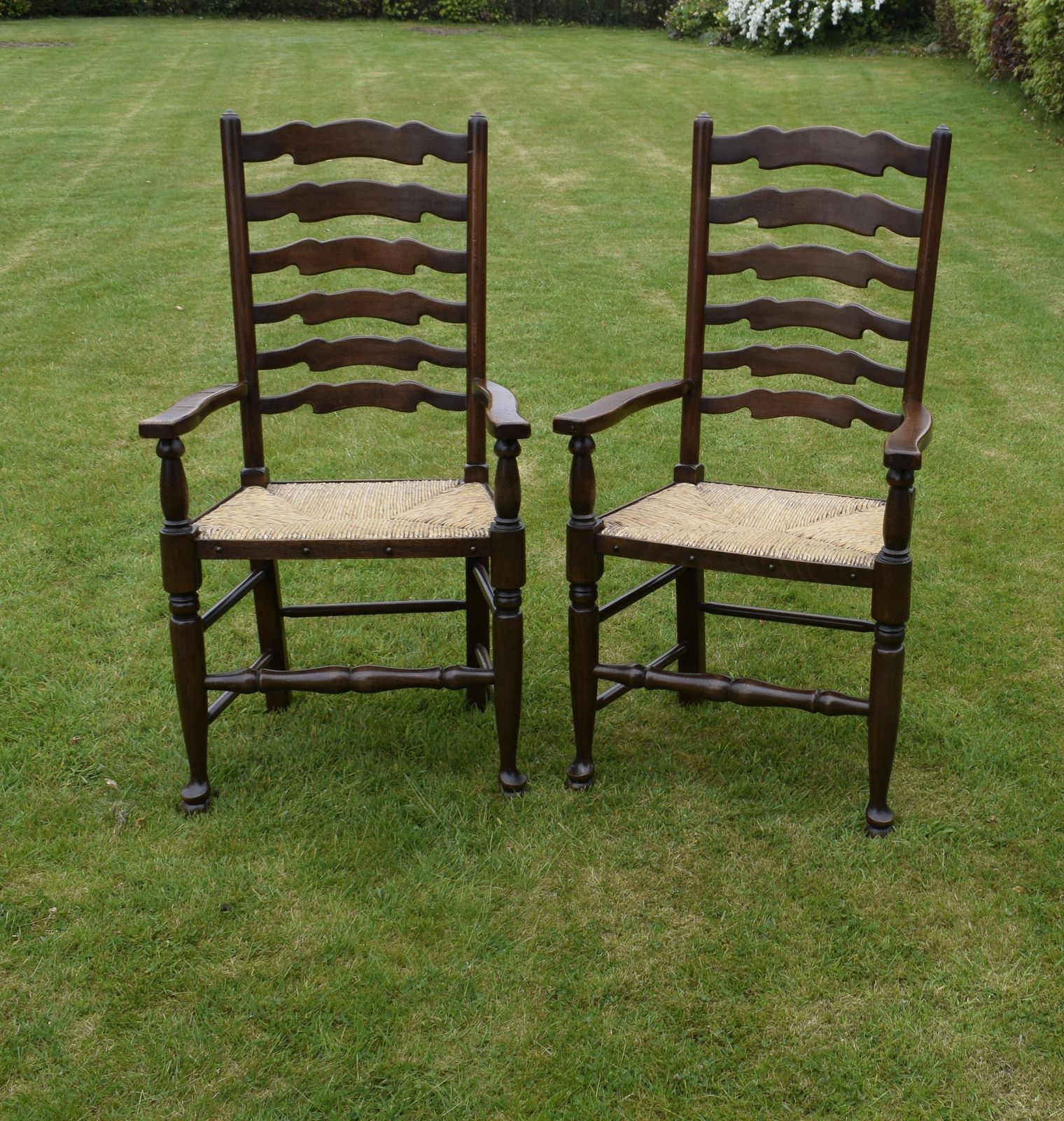 photo for sale Pair Of Ladder Back Armchairs, 1900s