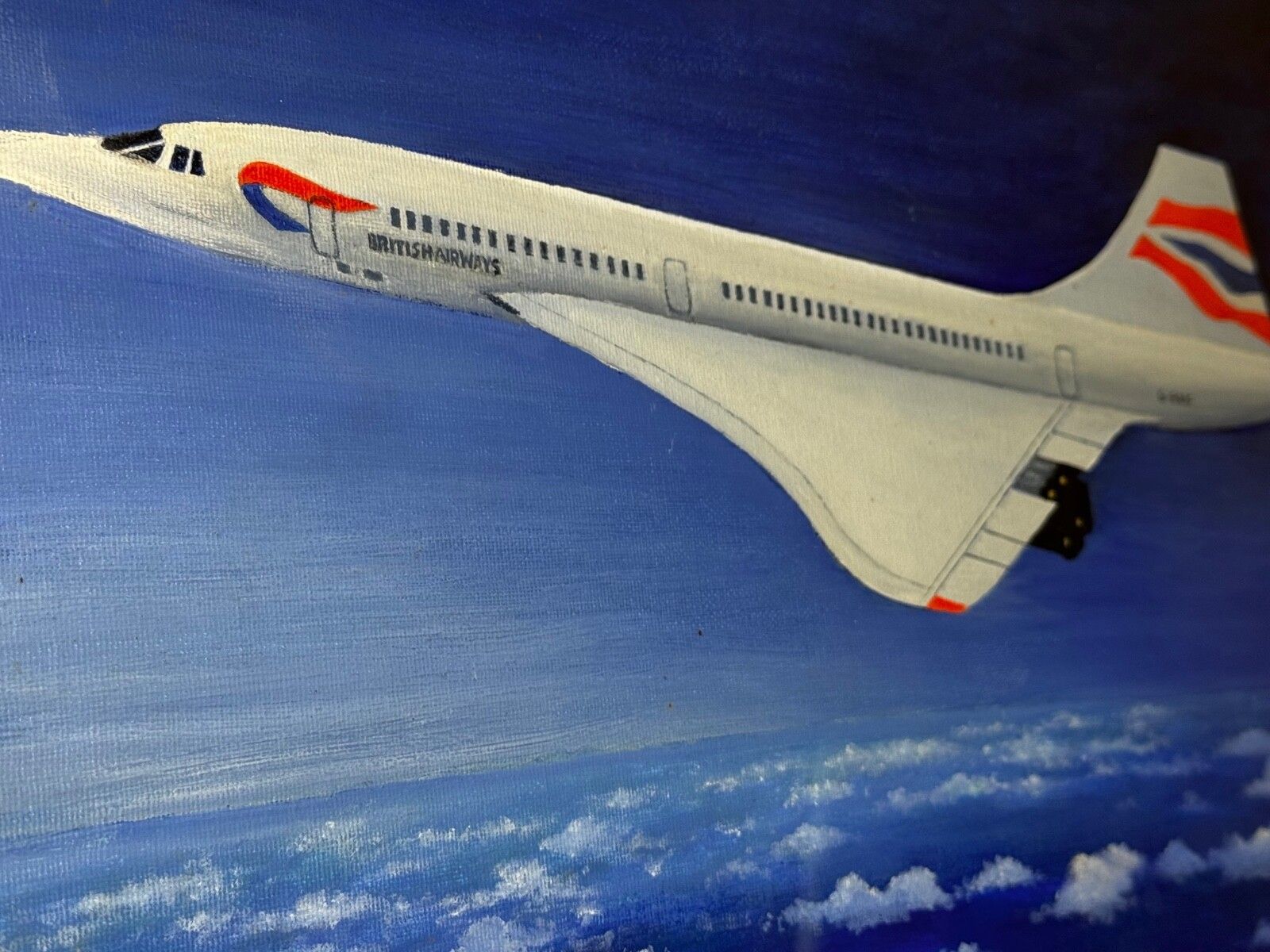 Painting Concorde Last Flight New York To London Gilt Framed photo furniture