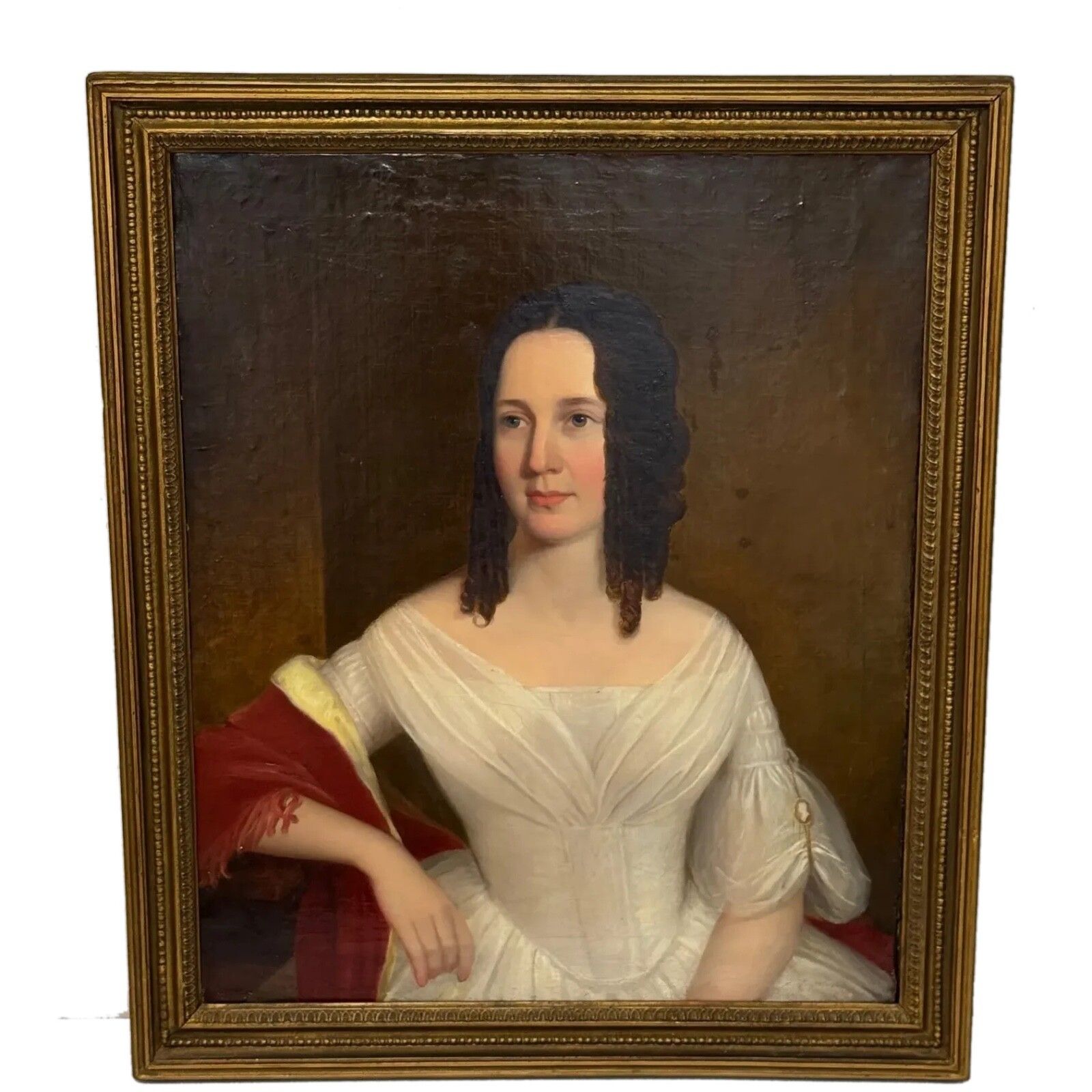 Large Early 19th Century Oil Portrait Lady Sara Losh 1785–1853 Architect & Designer