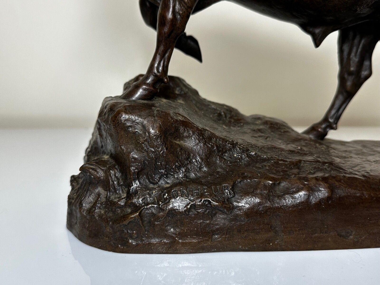 19th Century Sculpture French Bronze Standing Prized Bull By Isidore Jules Bonheur photo for sale