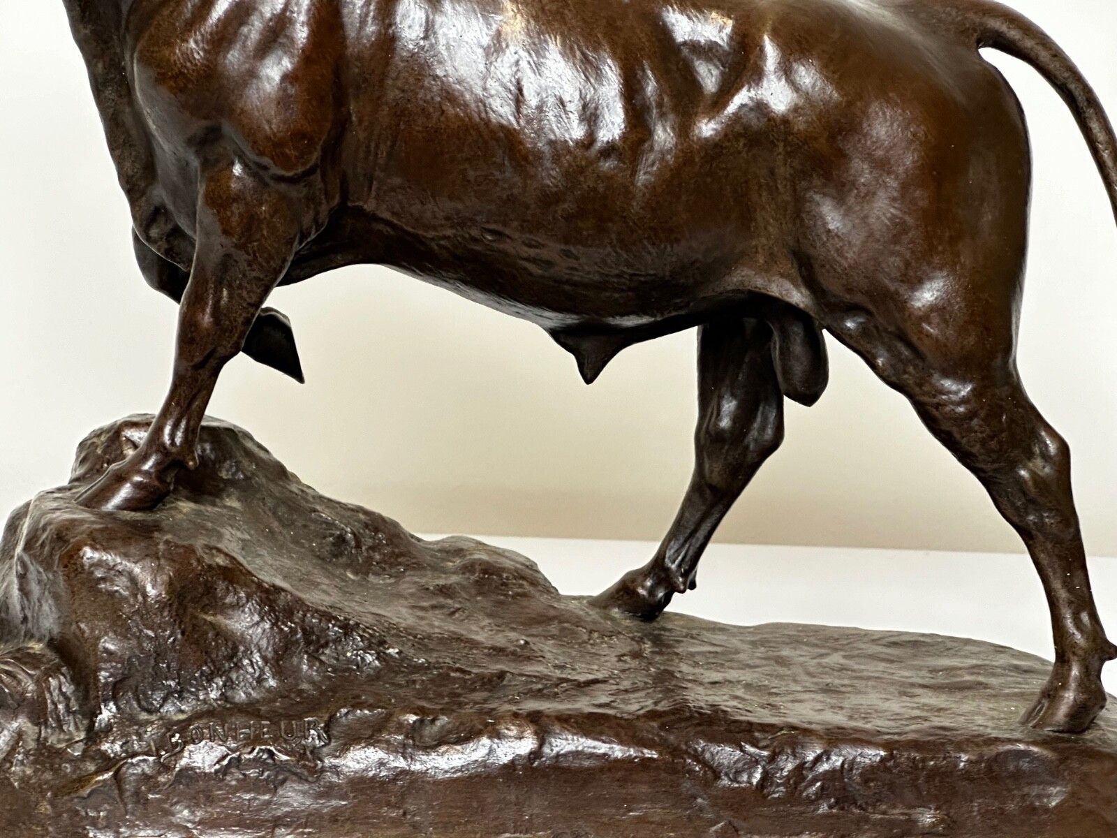19th Century Sculpture French Bronze Standing Prized Bull By Isidore Jules Bonheur photo vintage