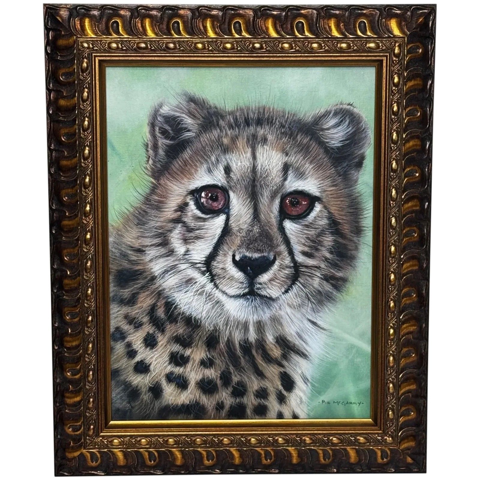 Olieverfschilderij Cheetah Cub Innocence Of The Wild Gesigneerd Door Pip Mcgarry