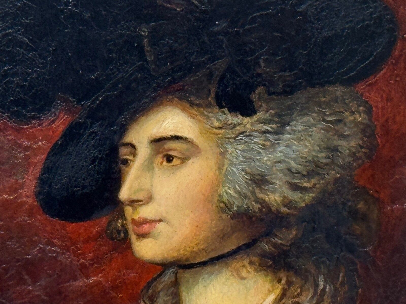 Kunst Olieverf portret 19e eeuw Welshe actrice Sarah Siddons née Kemble naar Thomas Gainsborough photo