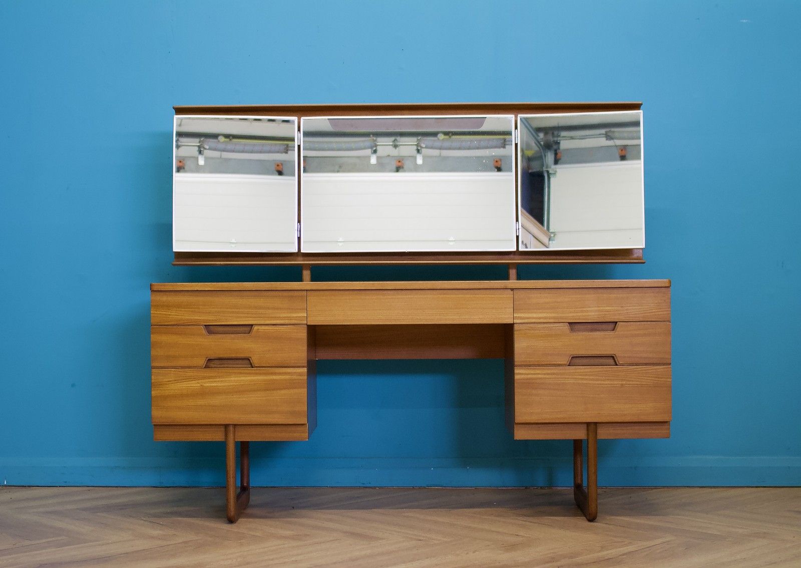Mid Century Teak Dressing Table Or Desk From Uniflex, 1960s #1790 photo Furniture