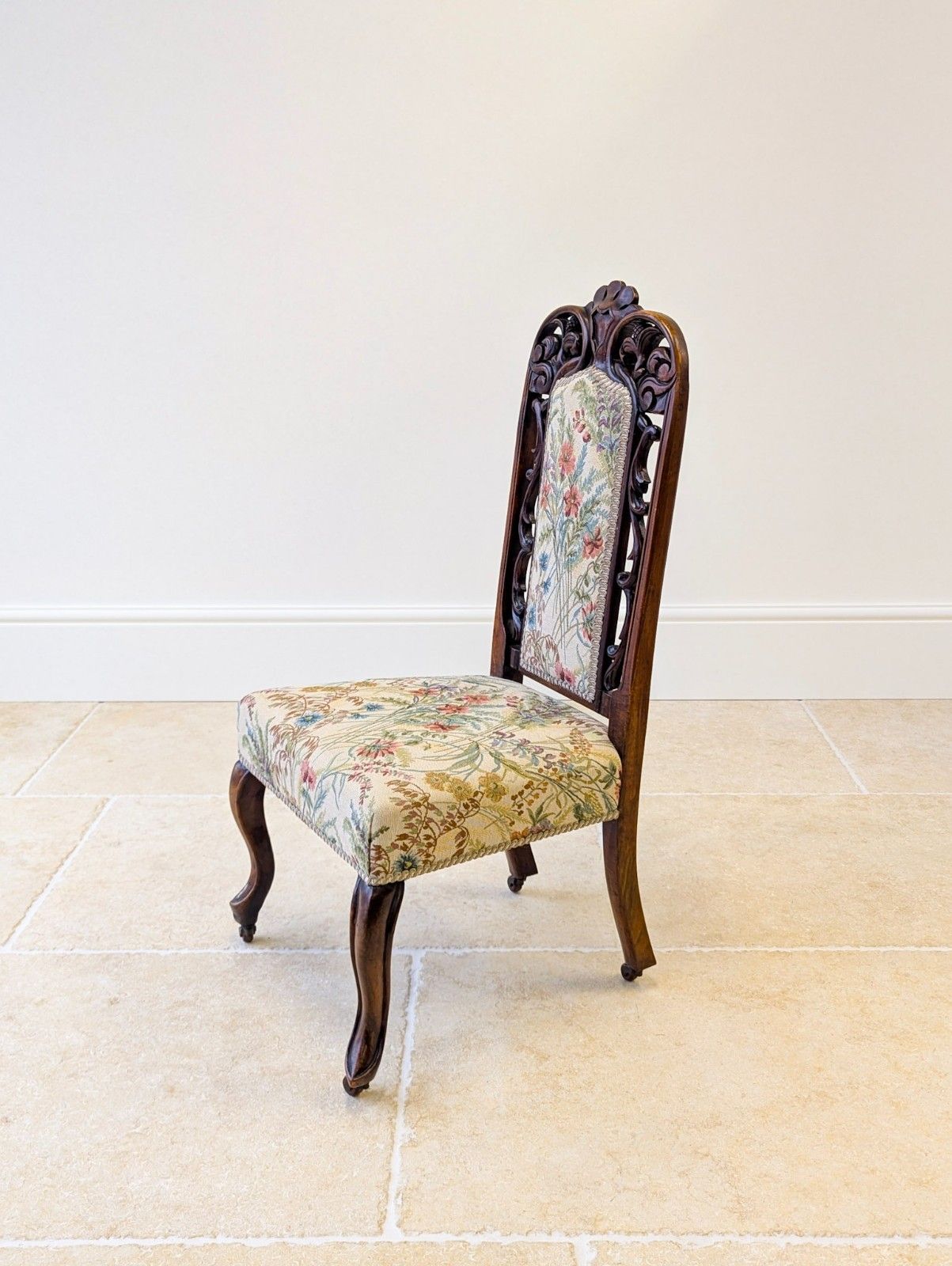 Antique Victorian Walnut Salon Chair C.1880 photo vintage