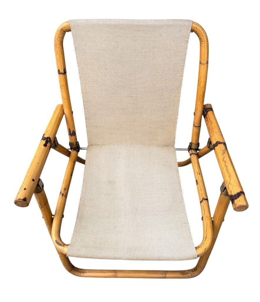 Garden Furniture A Pair Of 1970s Italian Folding Bamboo Chairs By Dal Vera photo