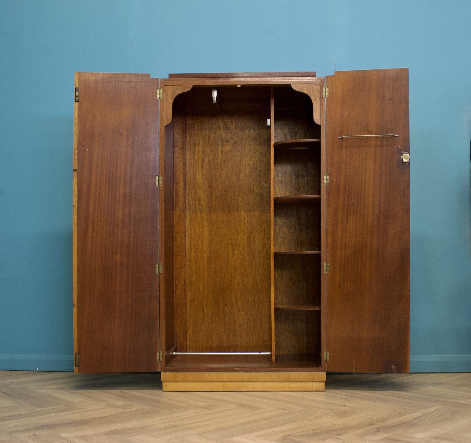 Vintage Art Deco Walnut Compactum Compact Wardrobe, 1930s #1793 photo furniture