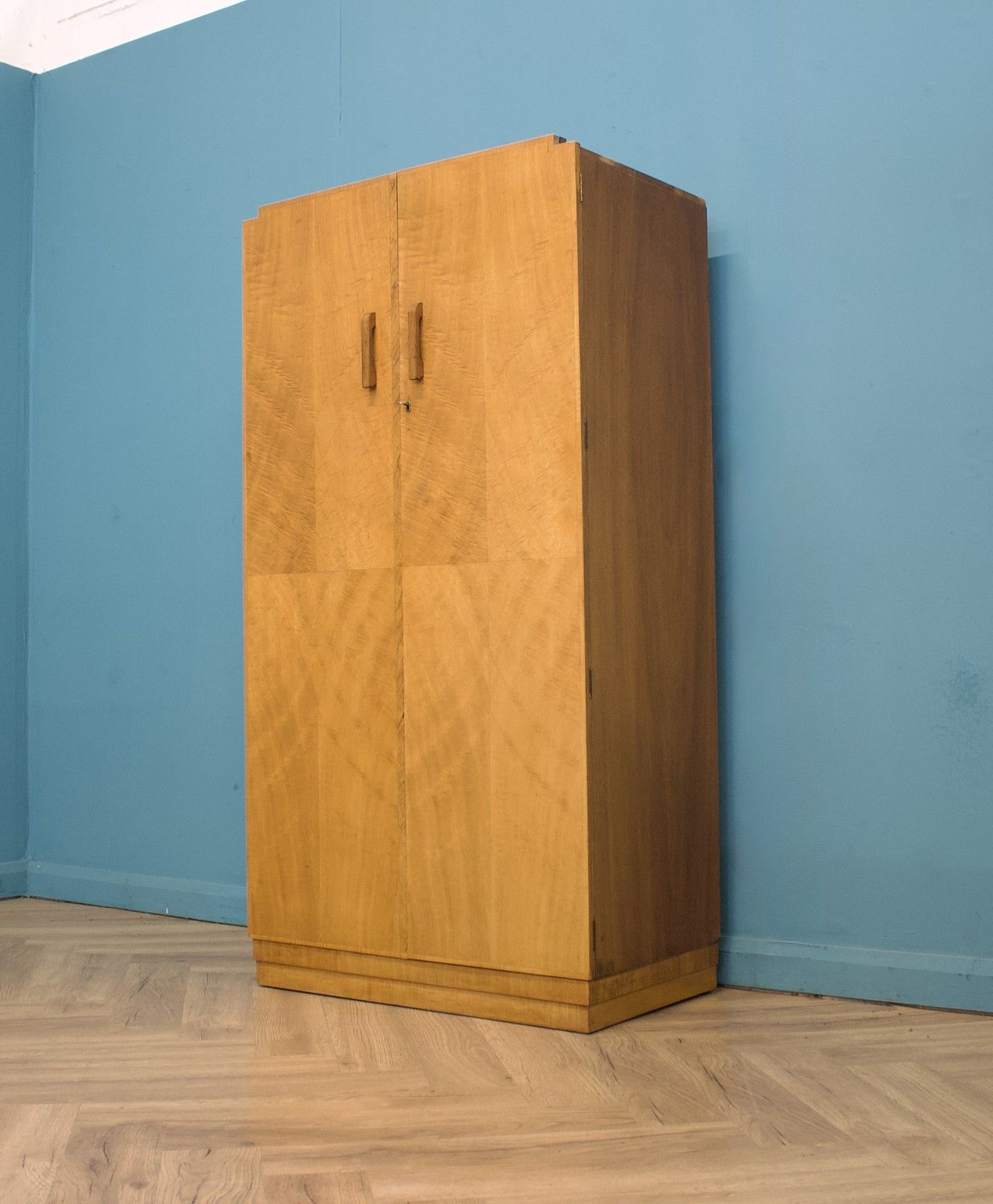 Vintage Art Deco Walnut Compactum Compact Wardrobe, 1930s #1793 photo for sale