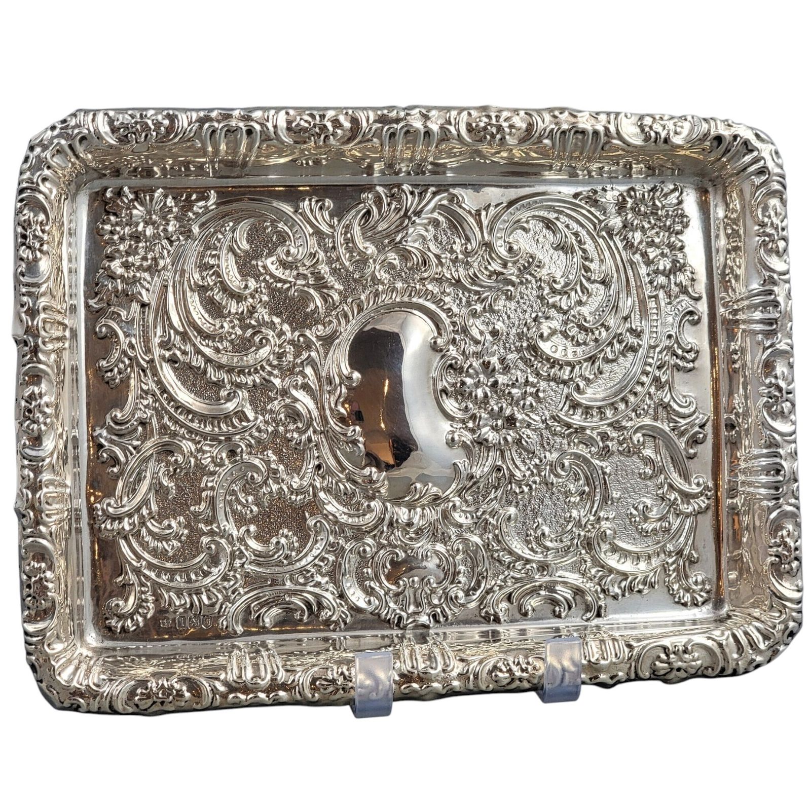 Edwardian Sterling Silver Card Tray By Robert Pringle & Sons, London 1904 photo furniture