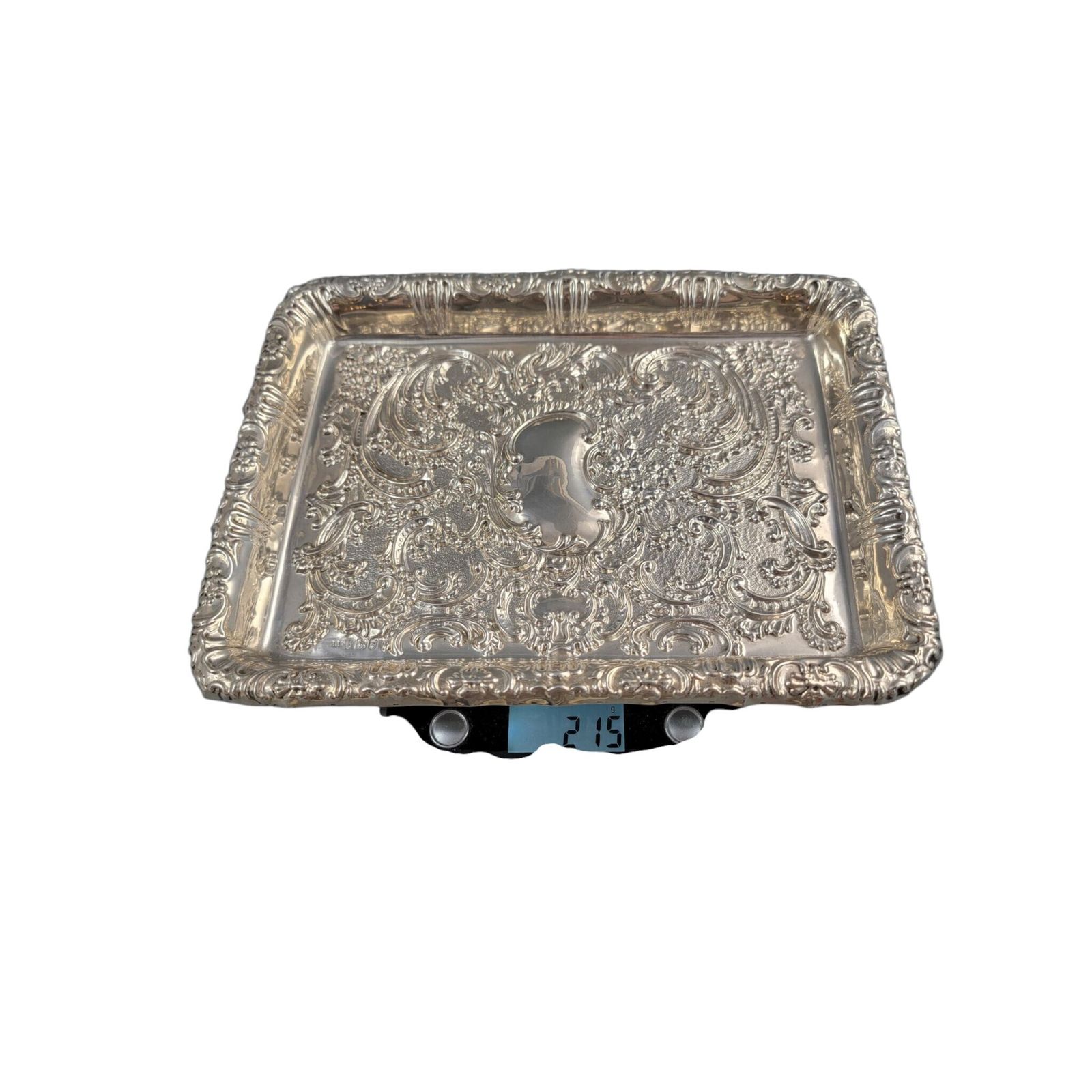 Edwardian Sterling Silver Card Tray By Robert Pringle & Sons, London 1904 photo Home Decor