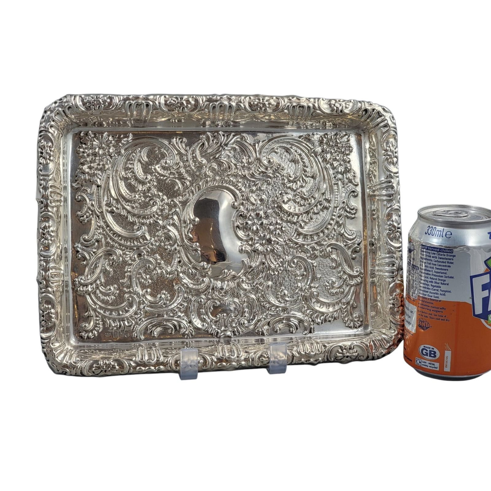 Edwardian Sterling Silver Card Tray By Robert Pringle & Sons, London 1904 photo vinterior