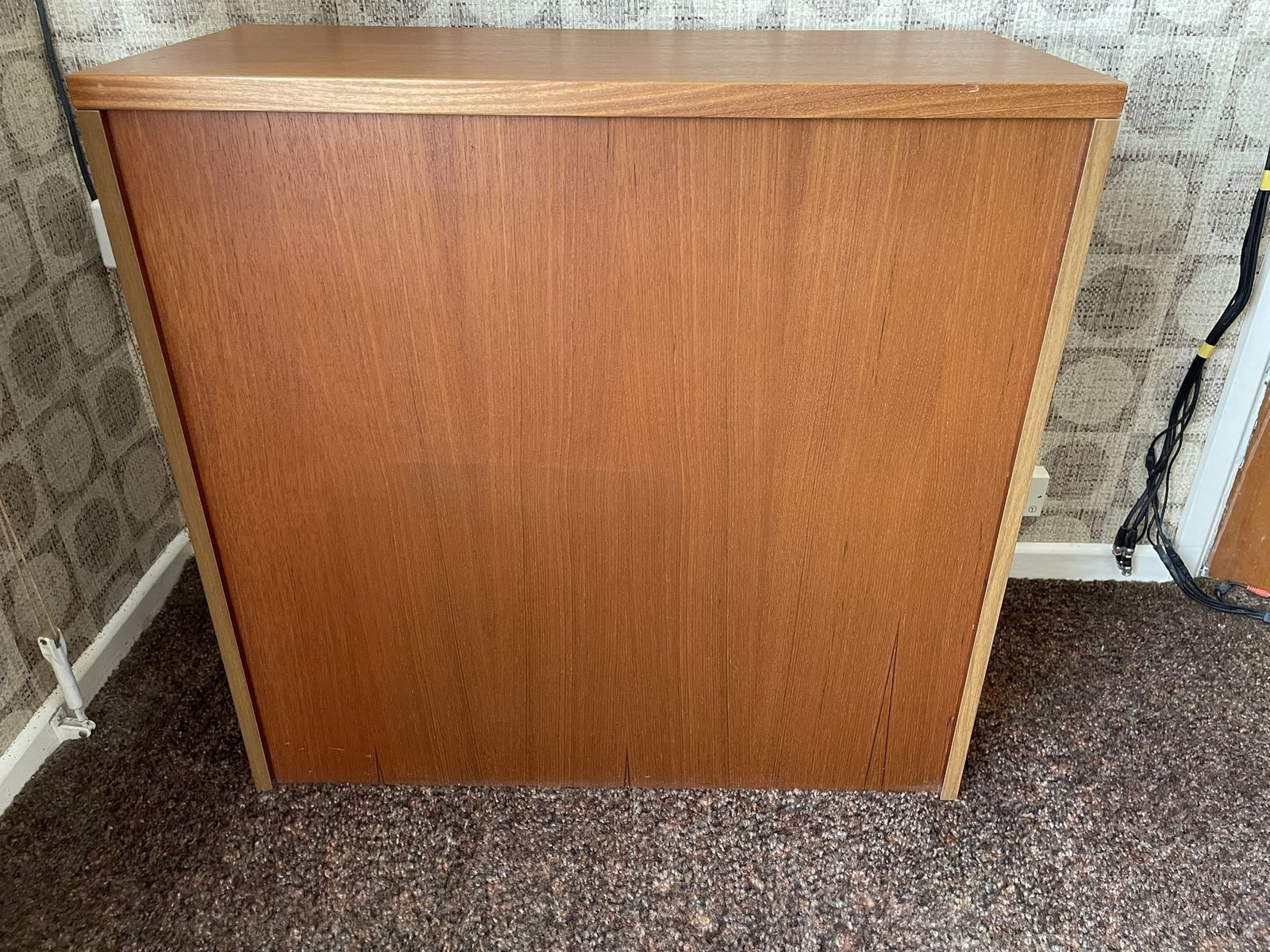 Solid Teak Bookcase With Sliding Glass Doors (Retro Style) photo buy