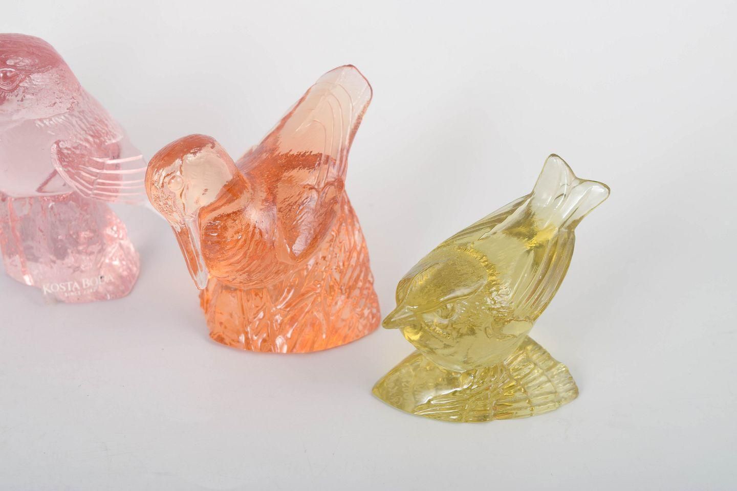 Paul Hoff, Kosta Boda. Set Of Five Art Glass Bird Figurines For Wmf. 1980s photo for sale