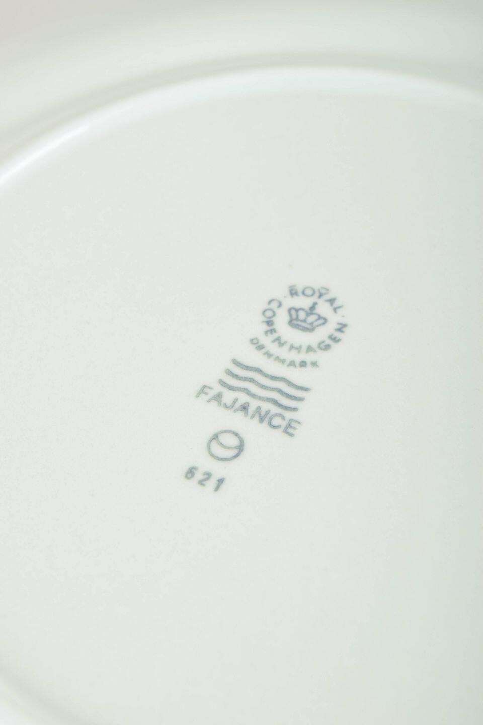 Grethe Meyer For Royal Copenhagen. Set Of Five Blue Line Lunch Plates In Faience photo Home Decor