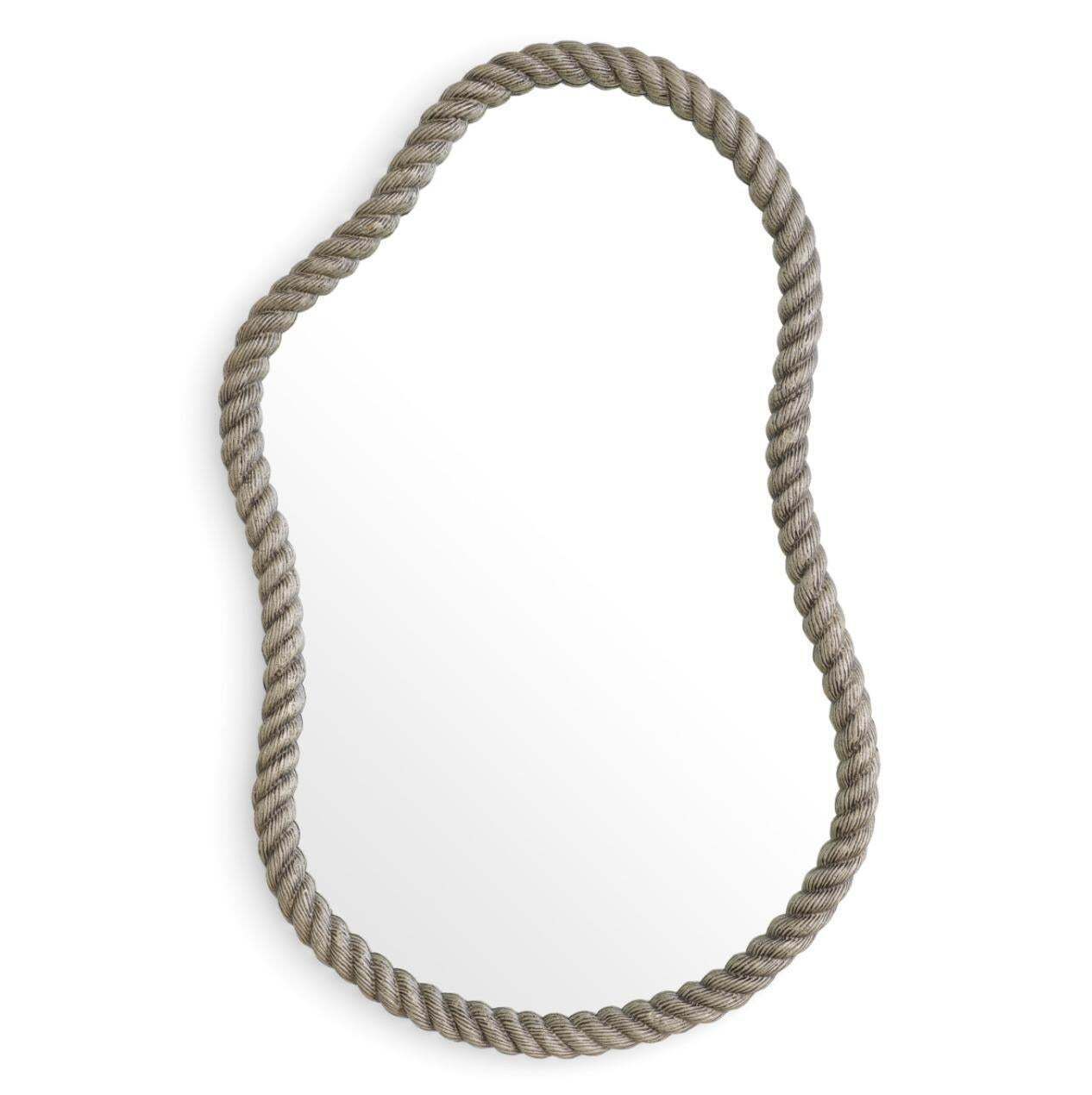 Wall Mirror In Metal With Antique Nickel Finish, Large Size, Contemporary Design photo Home Decor