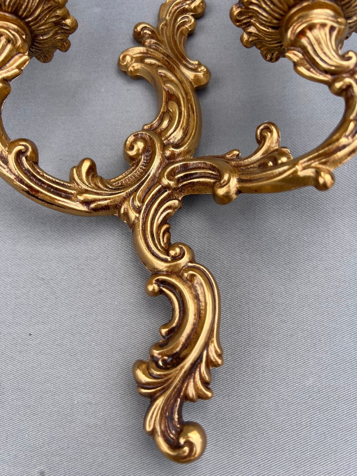 Pair Of Wall Sconces Vintage French Style Brass Decorative Wall Lamps Lot 6007 photo vinterior