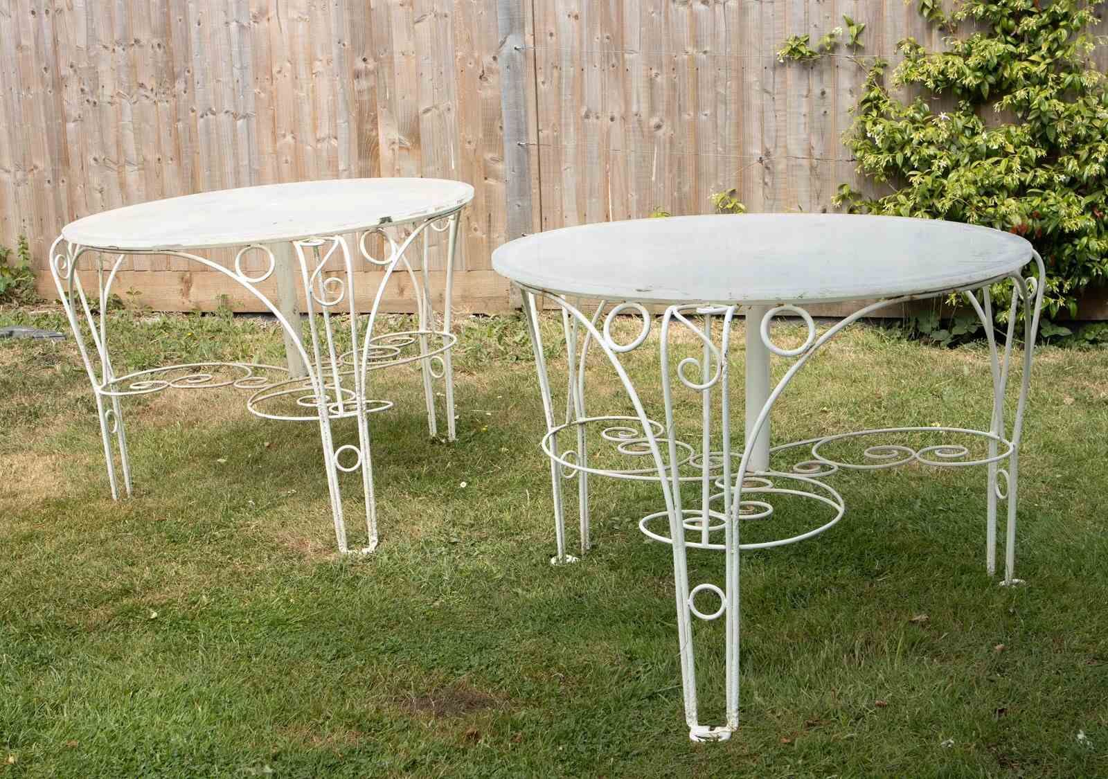 photo furniture Italian Garden Tables; Two Available