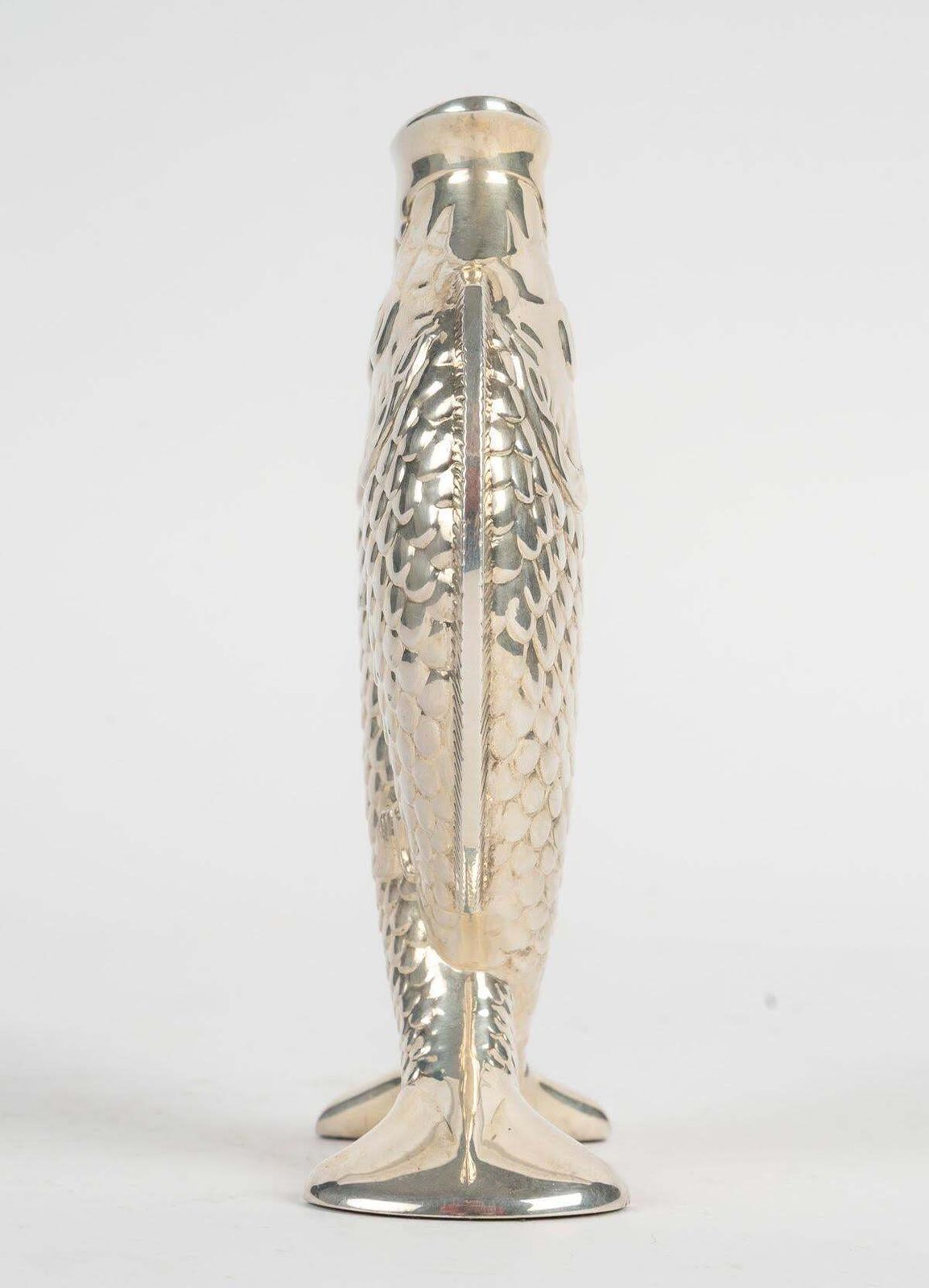 Christofle Silver Plated Vase With Two Fish, 20th Century. photo Home Decor