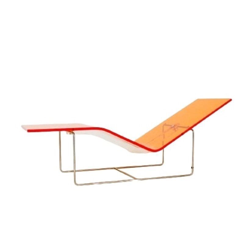Postmodern Futurism Out/In Chaise Longue In Amber Colored Acrylic By Jean Marie Massaud For Driade, 2001 photo vinterior