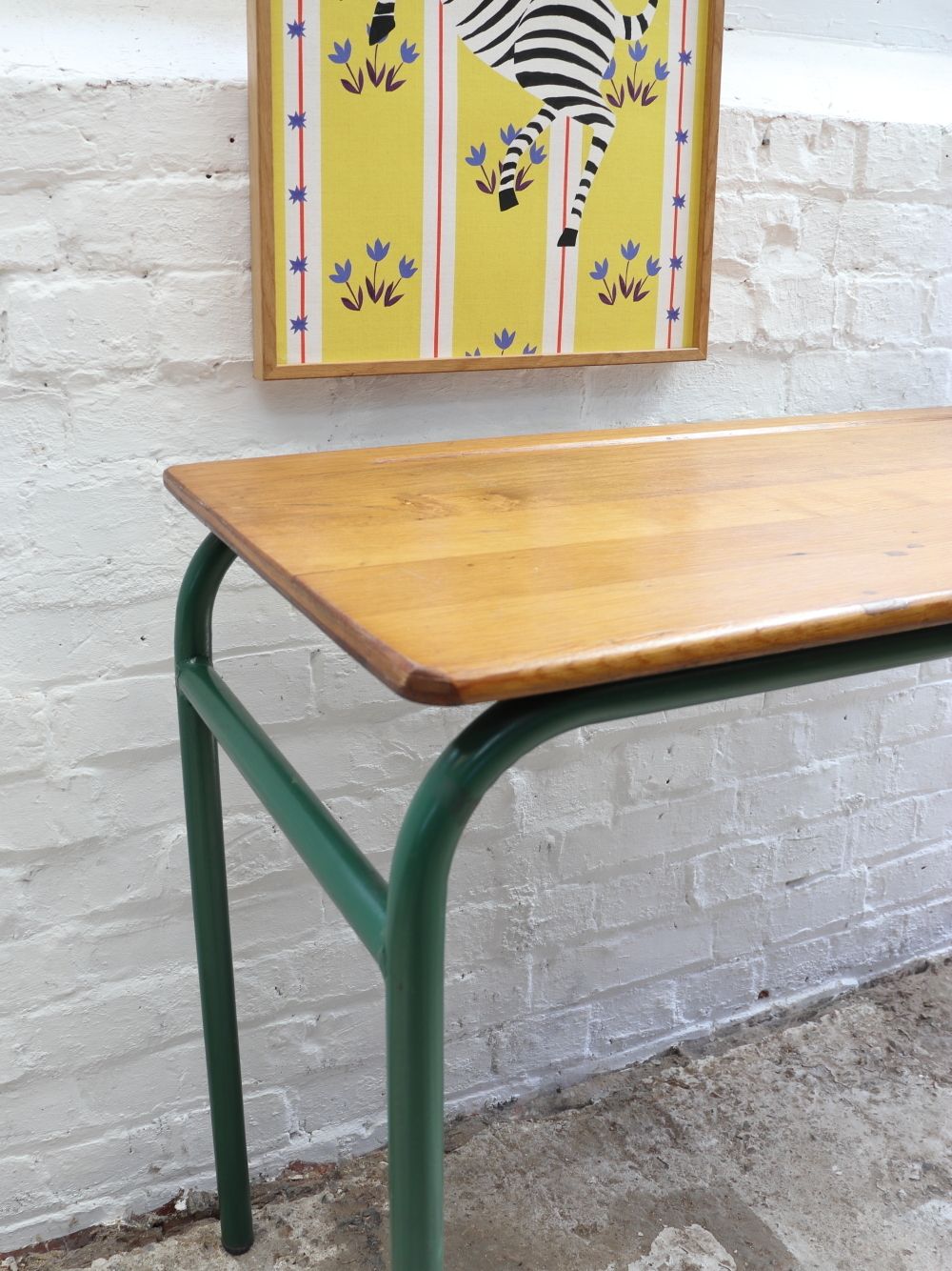 Vintage French Double School Desk photo for sale