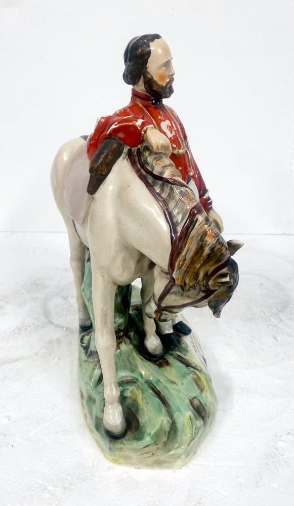 Staffordshire Pottery Garibaldi Figurine Porcelain Statue 1870 photo for sale