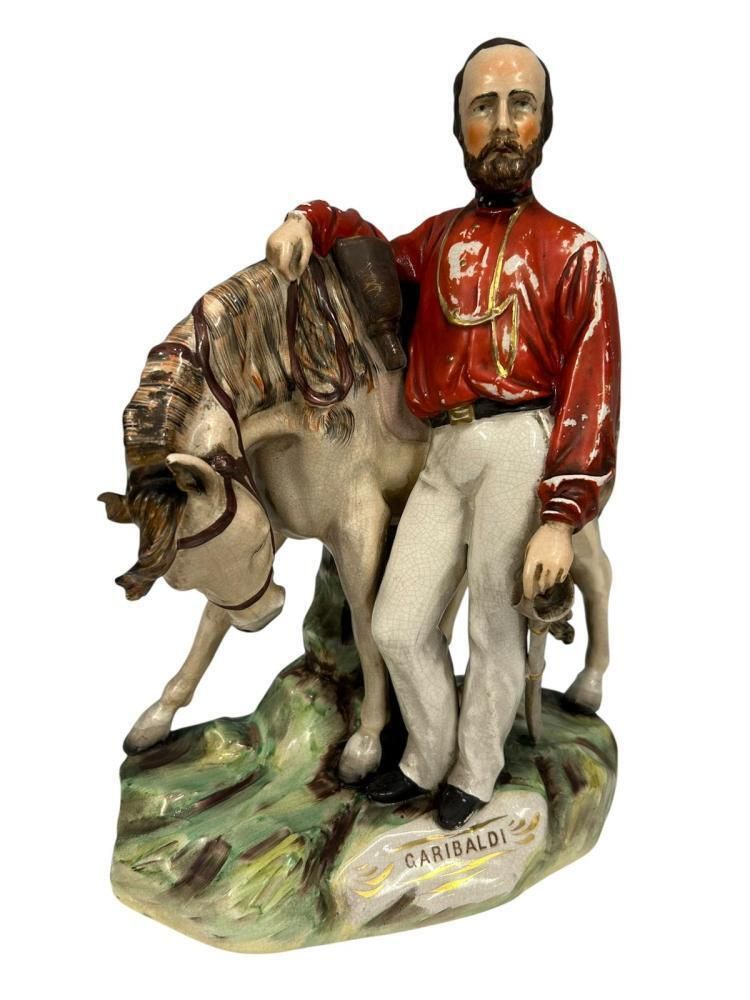 Staffordshire Pottery Garibaldi Figurine Porcelain Statue 1870 photo 390.0