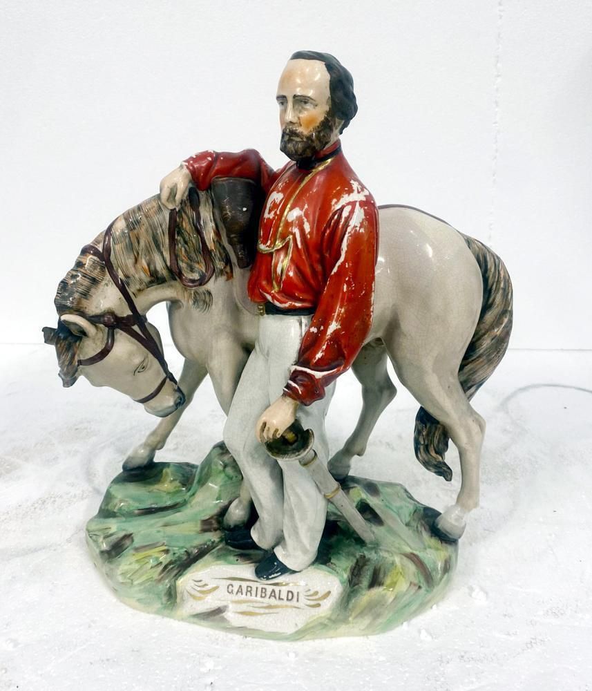 Staffordshire Pottery Garibaldi Figurine Porcelain Statue 1870 photo buy