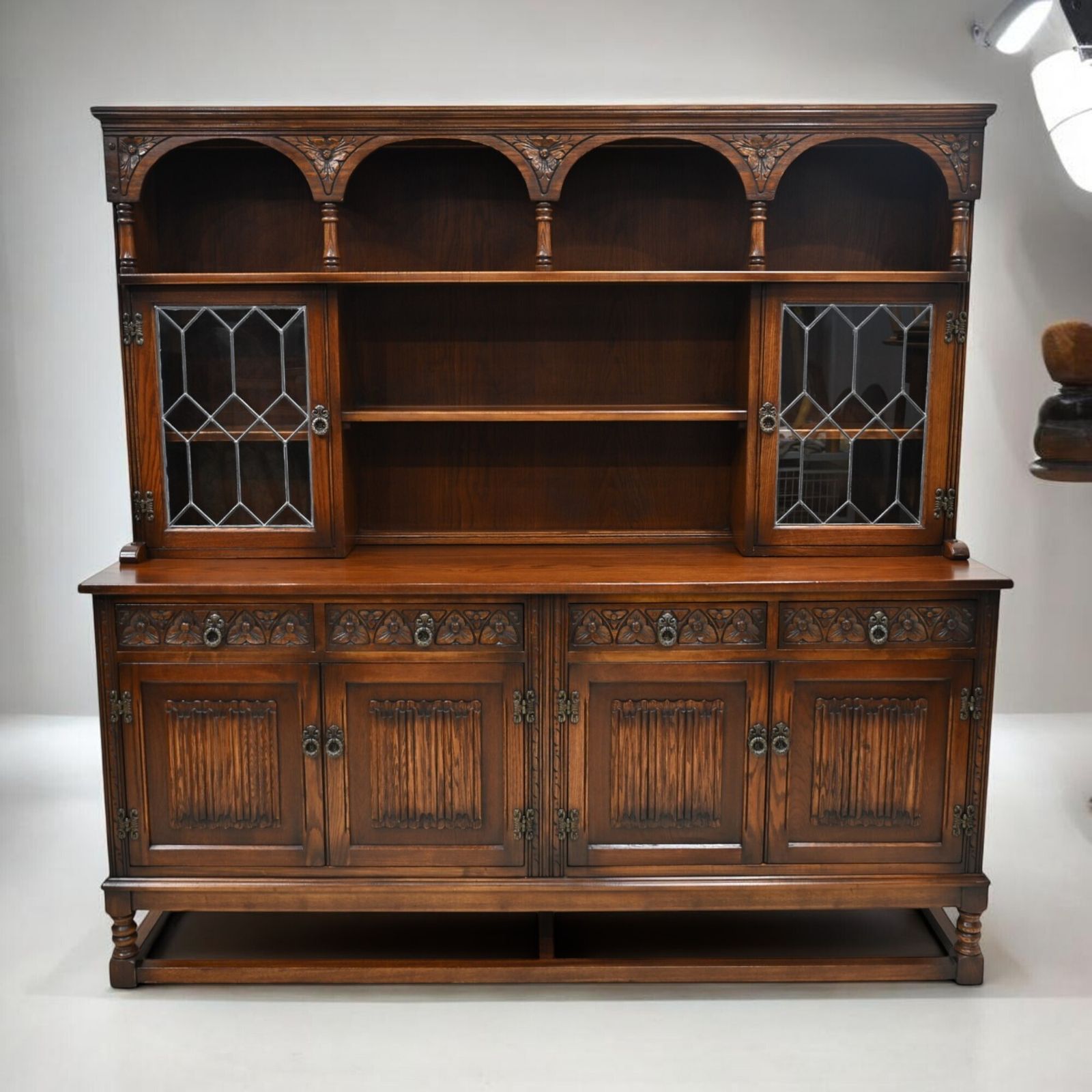 Old Charm Oak Dresser In Tudor Brown 6ft Wide Sideboard Display Free Uk Delivery